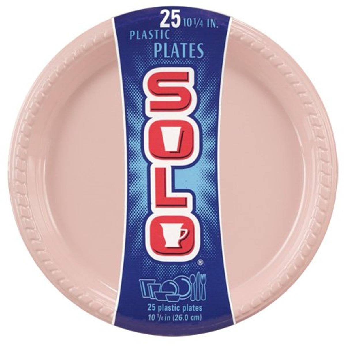 Solo Pink 10-Inch Plastic Plates - 25 Count (Pack of 10) | Disposable Dinner Plates for Parties, Picnics, BBQs & Events
