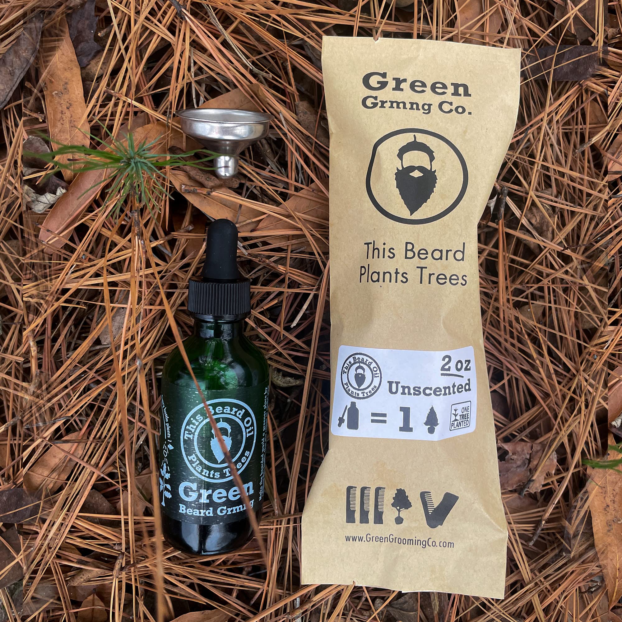 Natural Unscented Beard Oil for Men - 2oz Organic Growth Formula with Free Recipe Card | Helps Grow Thicker Fuller Beard | Perfect for Daily Grooming & Styling