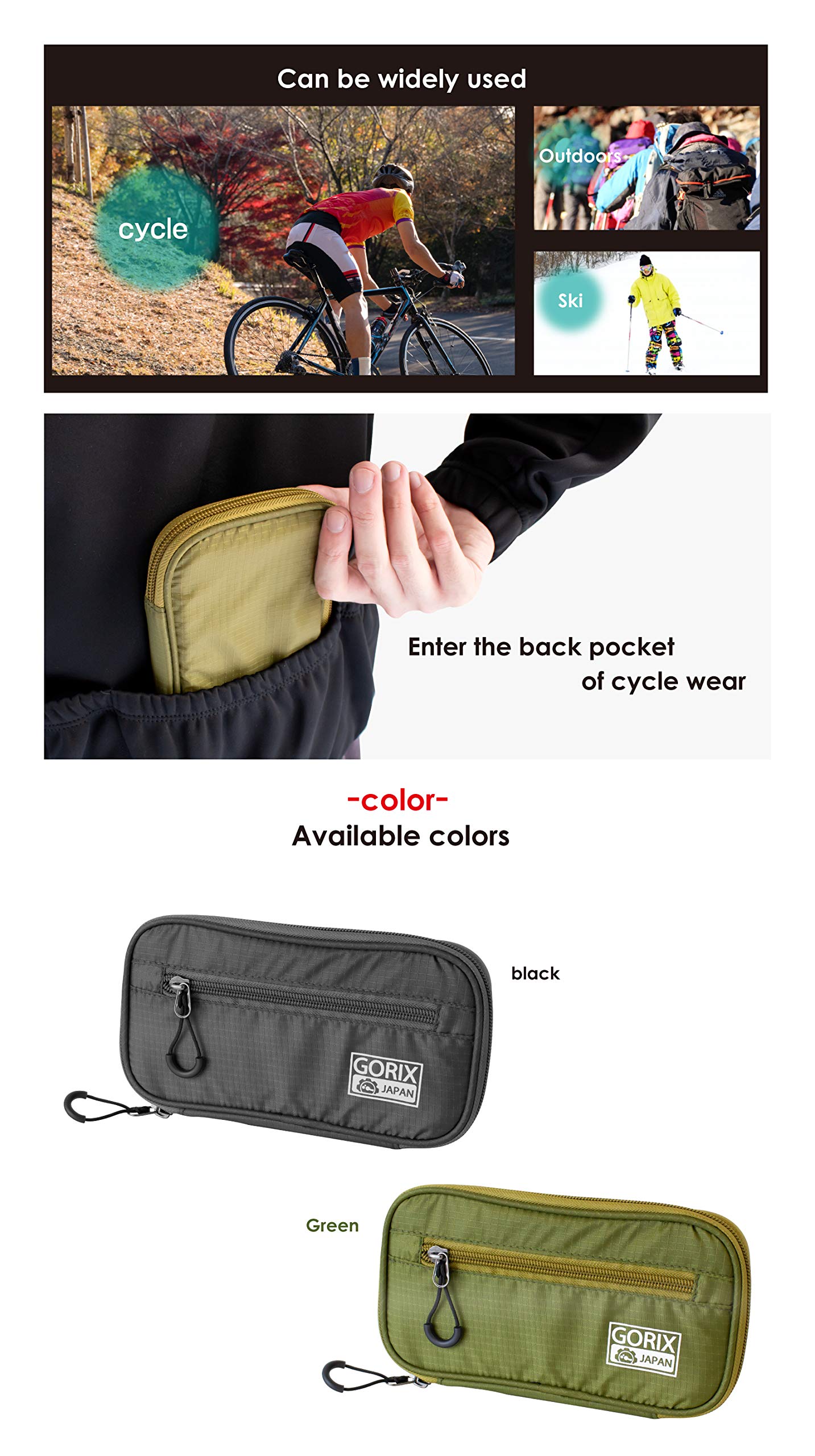 GORIX Waterproof Bike Phone Pouch - Cycling Wallet Bag for MTB & Road Bikes - Secure Mobile Phone Case for Outdoor Sports (Black) - Perfect for Mountain Biking, Commuting & Adventure Travel