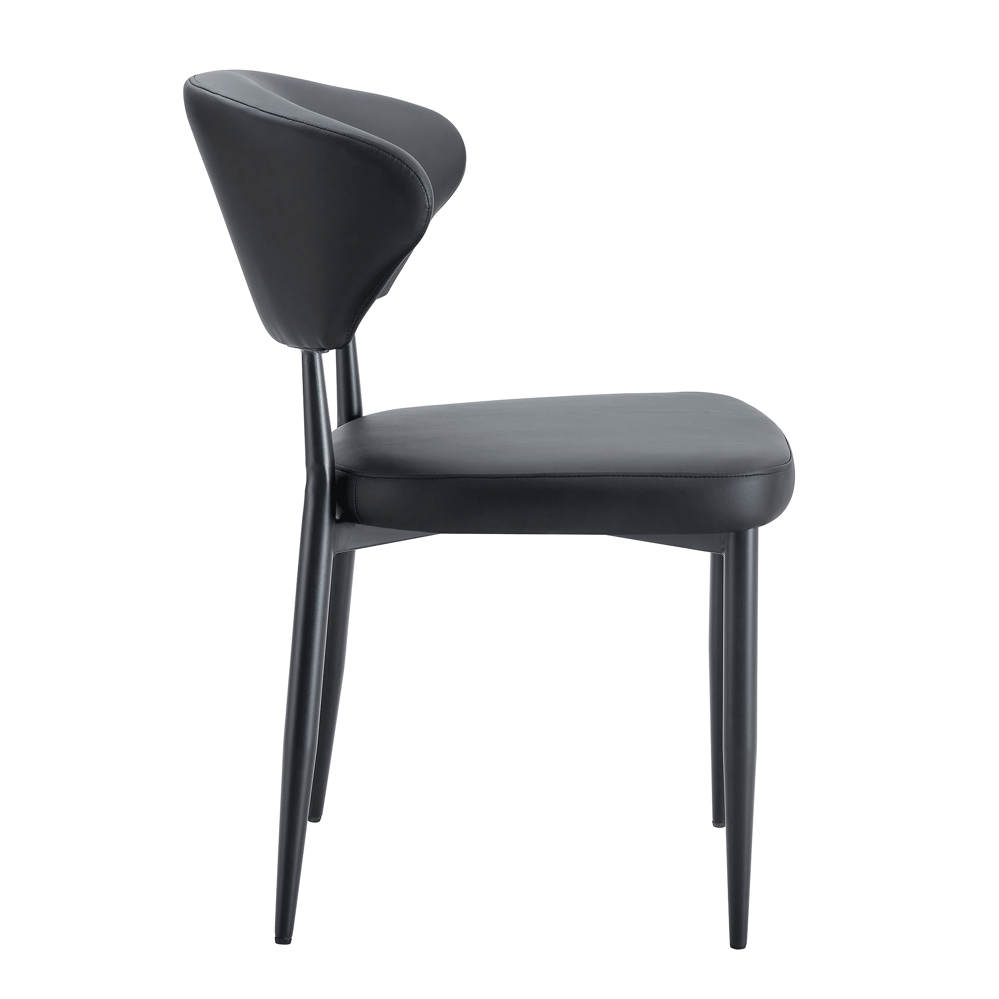 Black & White Minimalist Ergonomic Dining Chairs - Set of 4 with Curved Backrest for Comfort - Modern Home & Office Seating Solution - Perfect for Dining Rooms, Kitchens, and Small Spaces