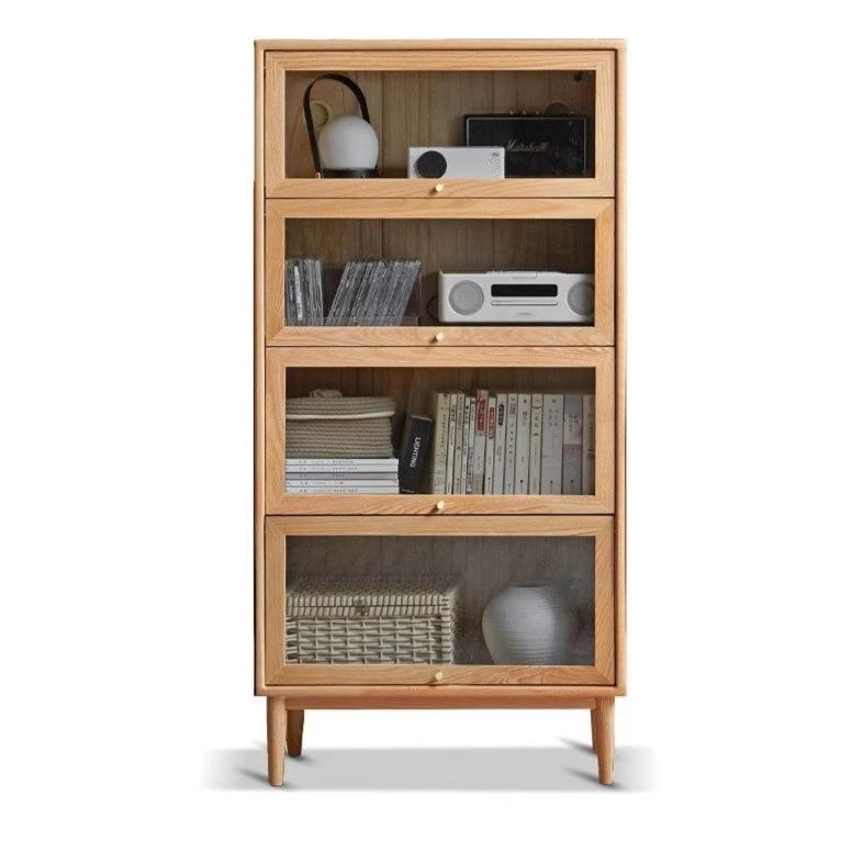29.5x12.6x59.1 inch / 75x32x150 cm / natural wood color / high bookcase