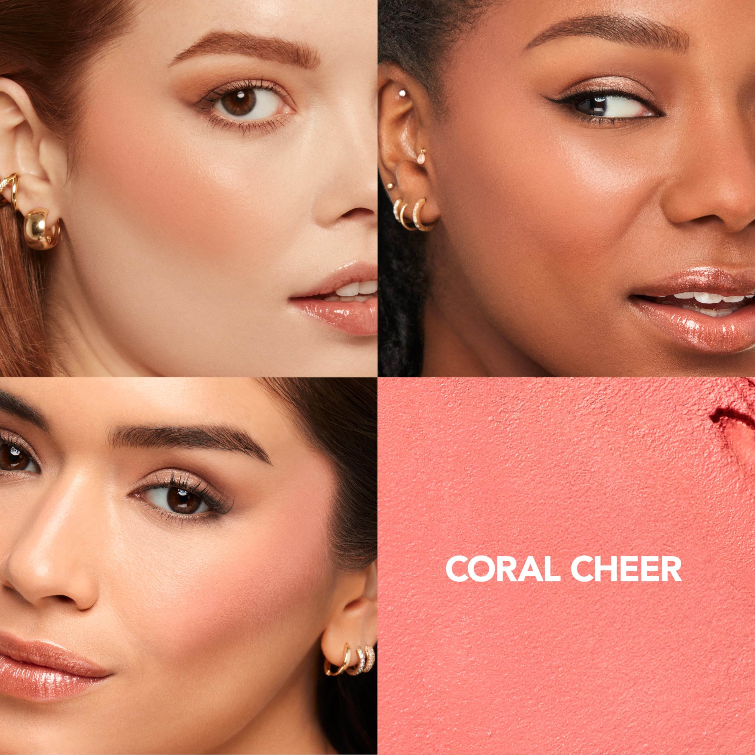 Buxom Plump Shot Collagen-Infused Lip Serum & Cream Blush Set - Spellbound Pink Multichrome Lip Plumper & Coral Sheer Cream-to-Powder Blush with Collagen Peptides | Hydrating Lip Treatment & Natural Makeup for Day & Night Looks