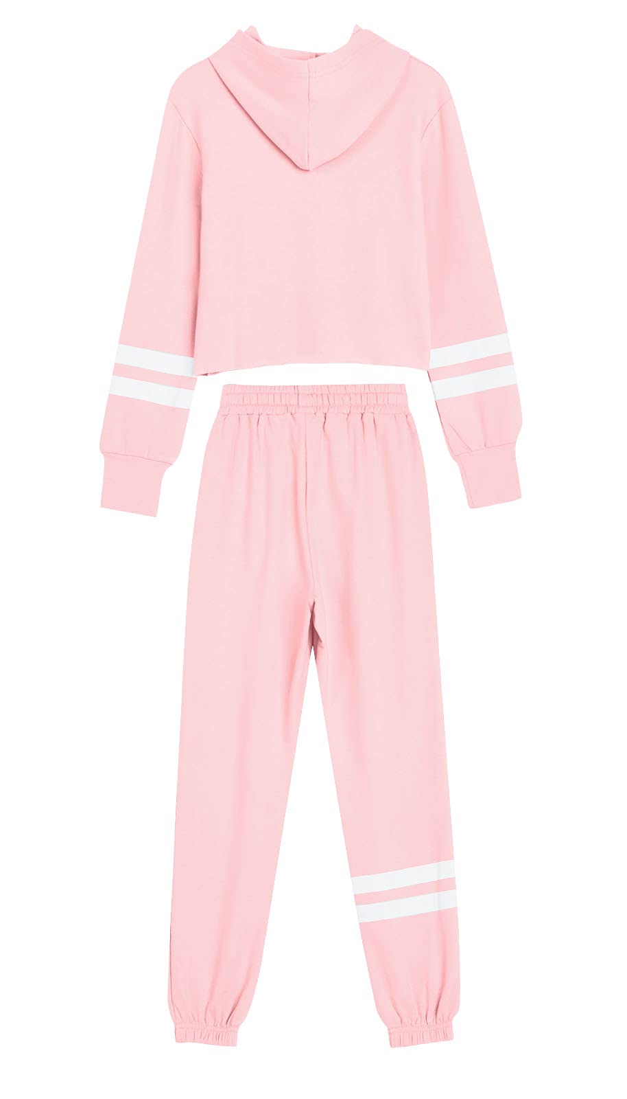 Girl's Athletic Sweatsuits - Trendy Crop Top Hoodies & Sweatpants Set for Sports, Gym & Lounge Wear | Comfortable Workout Outfits for Teens & Kids