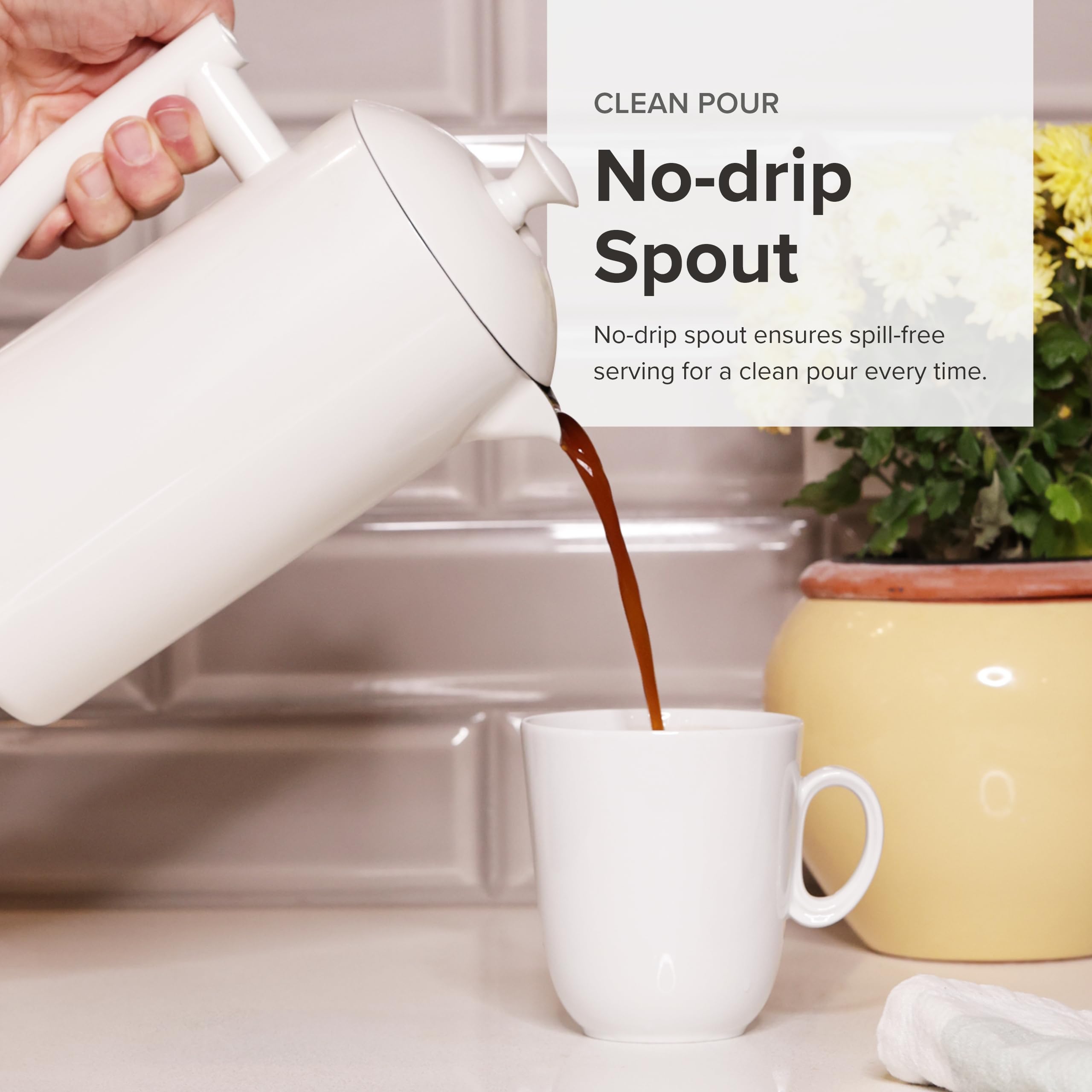 Frieling 34 oz Double-Walled Stainless Steel French Press Coffee Maker - Insulated Camping & Travel Coffee Pot - Perfect for Home, Office & Outdoor Adventures