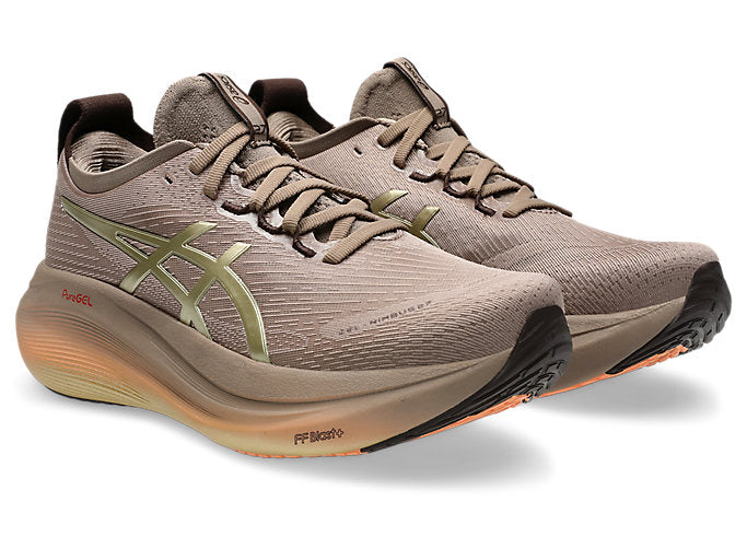 ASICS Gel-Nimbus 27 Luxe Women's Running Shoes (B Width) - Premium Cushioning for Long-Distance Comfort | Taupe Grey Colorway | Ideal for Marathon Training & Everyday Jogging