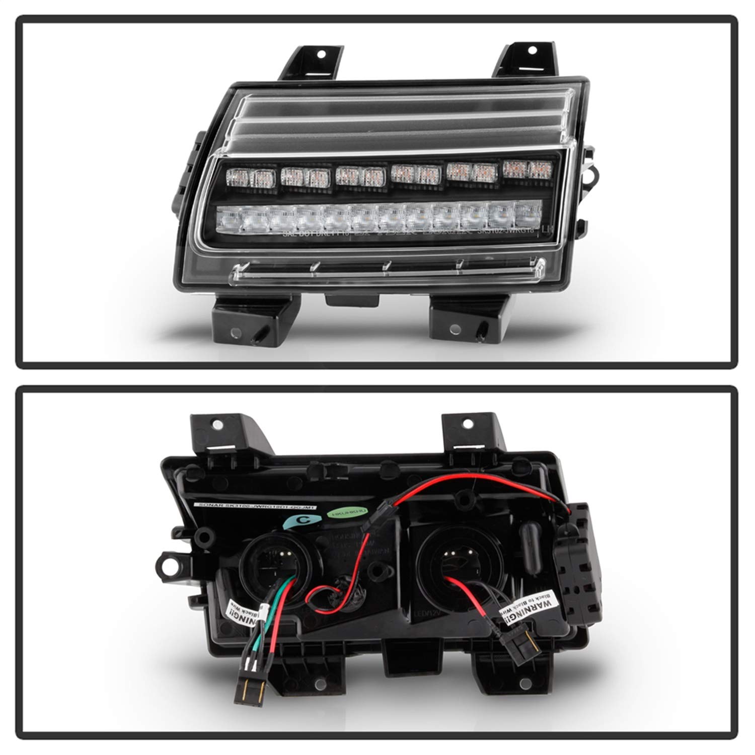 Spyder 5086785 Full LED Front Bumper Lights for Jeep Wrangler 2018-2019 | Sequential Turn Signals | Black Housing | Compatible with Halogen Models Only (Not for LED Models) | Off-Road & Night Driving Upgrade