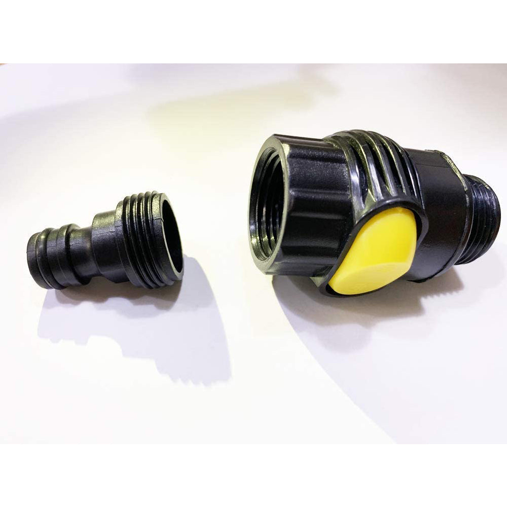 10 Pack Flow Through Brush Heads with Adjustable Pole & On/Off Switch - 1.3' to 5 ft Extension - Perfect for Car Washing, Window Cleaning & Hard-to-Reach Surfaces