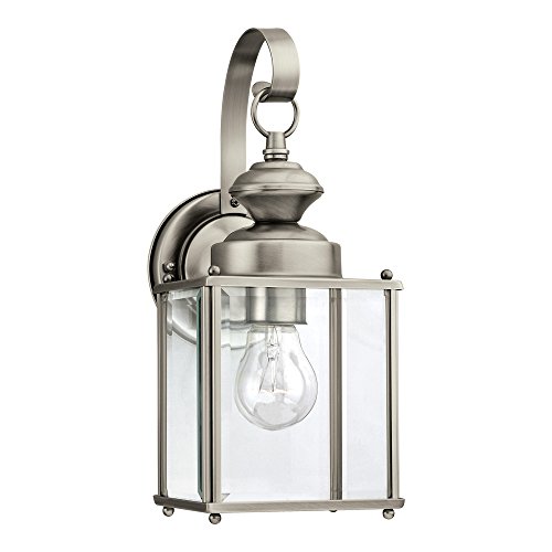 Sea Gull Lighting 8457-965 Jamestowne Outdoor Wall Lantern - White Exterior Light Fixture with One Bulb for Porch, Patio & Garden Lighting