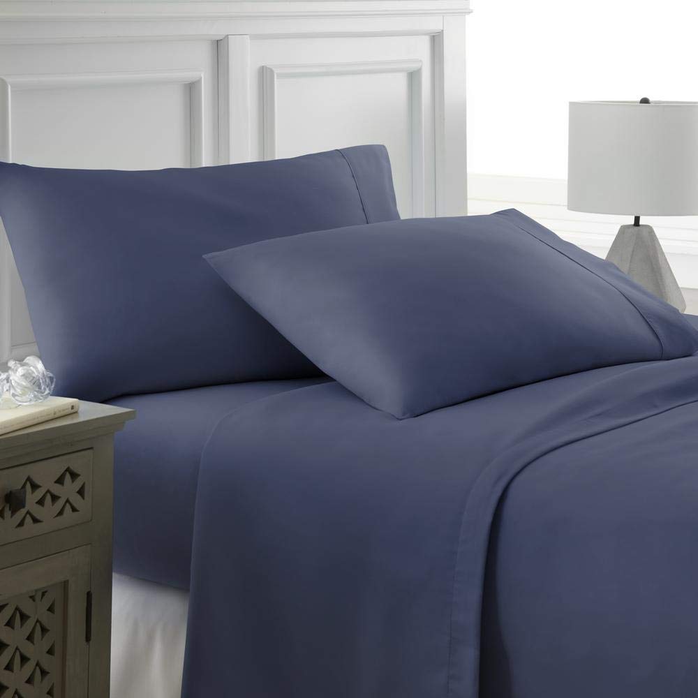 Eco-Friendly 1000 Series 4-Piece Cotton Long Staple Bed Sheet Set (Flat Sheet + 15