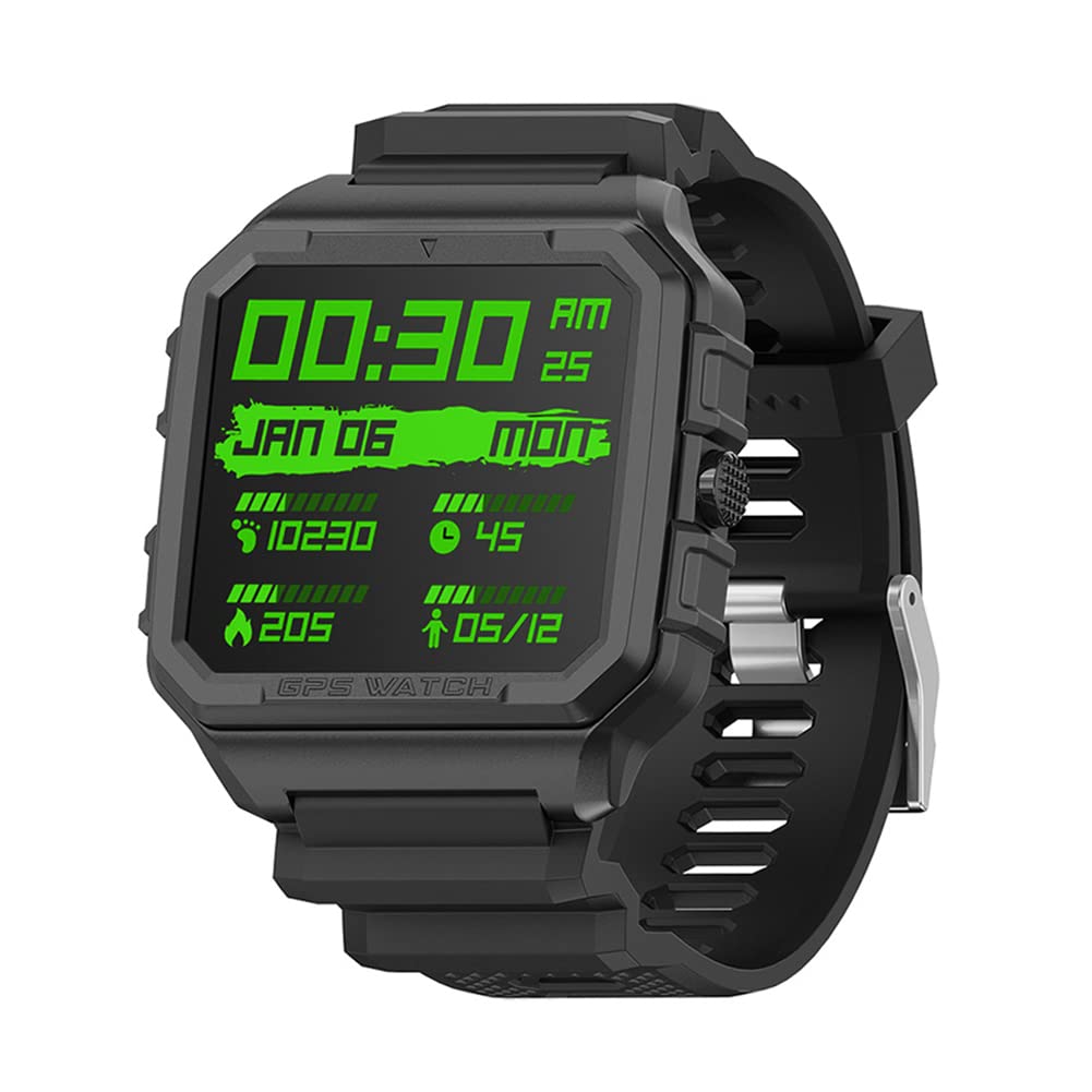 Military Smart Watch for Men - Touch Screen GPS Fitness Tracker with Heart Rate Monitor, Sleep Tracking, 50M Waterproof, Bluetooth, Compass & Pedometer | Perfect for Outdoor Sports, Hiking & Daily Activity Tracking