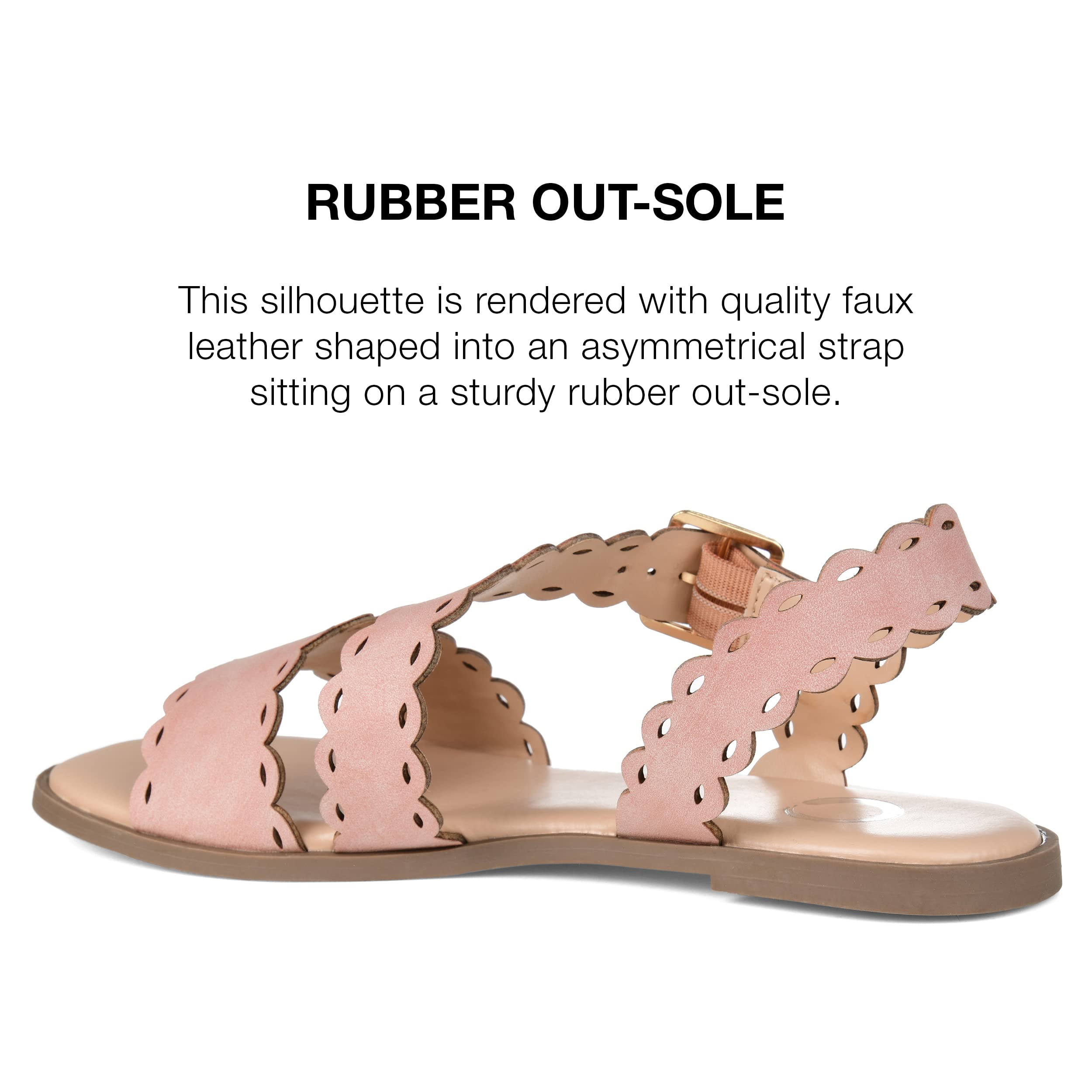 Journee Collection Women's Comfortable Flat Sandals - Breathable Summer Casual Shoes for Beach, Walking & Outdoor Activities