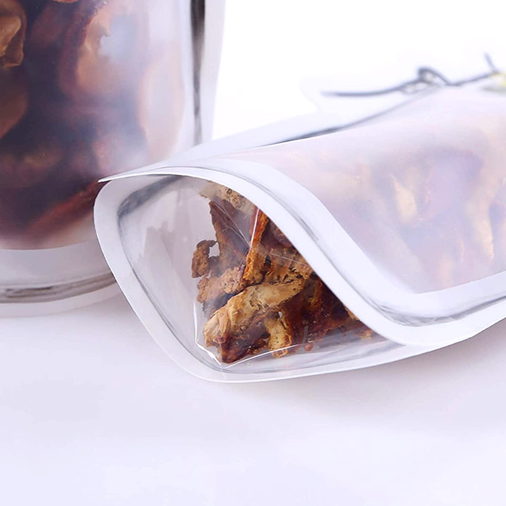 100 Pack Reusable Mason Jar Zipper Bags - Airtight Food Storage Bags for Snacks, Candy, Nuts & Cookies | BPA-Free Kitchen Organizer | Perfect for Meal Prep, Picnics & Pantry Organization