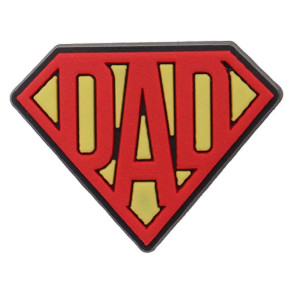 1Pcs I Love Papa Slippers PVC Shoe Button Charms - Best Dad Clog Accessories for DIY, Man Phone Case - Perfect Father's Day Gift for Dad, Husband, Grandpa - Great for Home, Office & Casual Wear