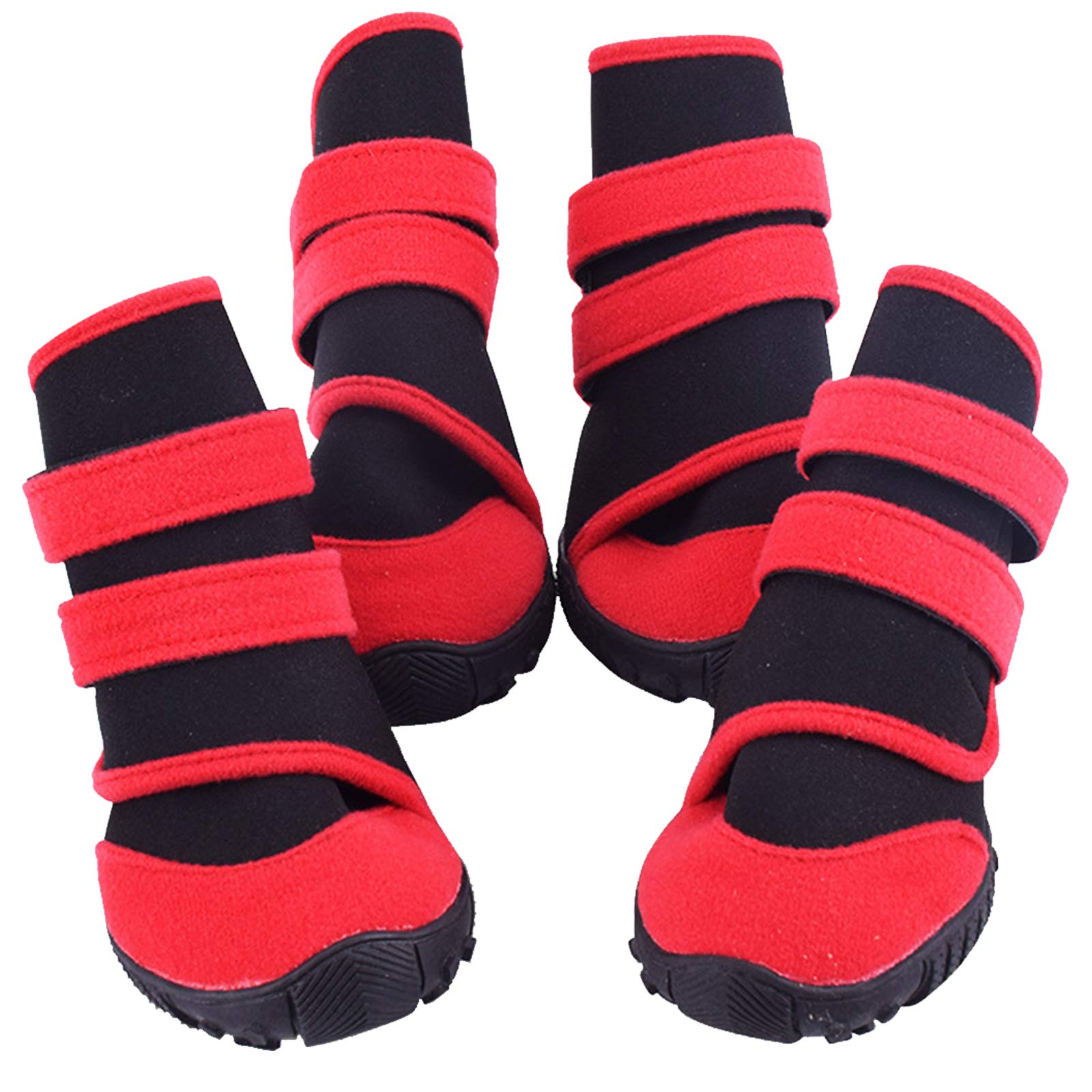 Waterproof Dog Boots Set of 4 - Non-Slip Pet Shoes with Adjustable Strap for Small, Medium & Large Dogs | Warm, Durable Snow Booties for Winter Walks & Outdoor Adventures
