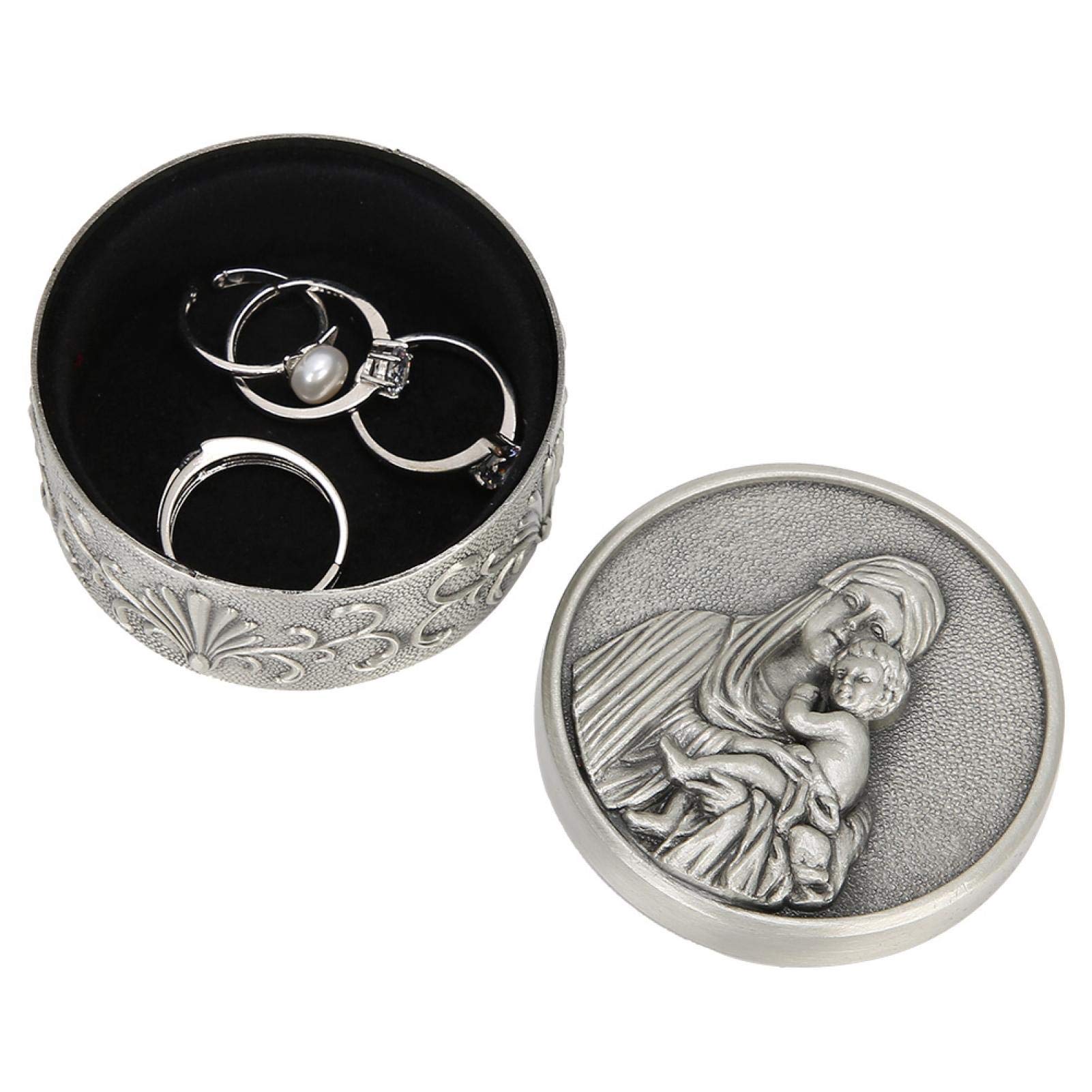 Vintage Jewelry Box with Velvet Lining - 2.6 x 1.4 Inch Elegant Earring Storage Container, Perfect Jewelry Organizer for Desktop, Home Decor & Gift Idea - Great for Travel, Wedding Accessories & Daily Use