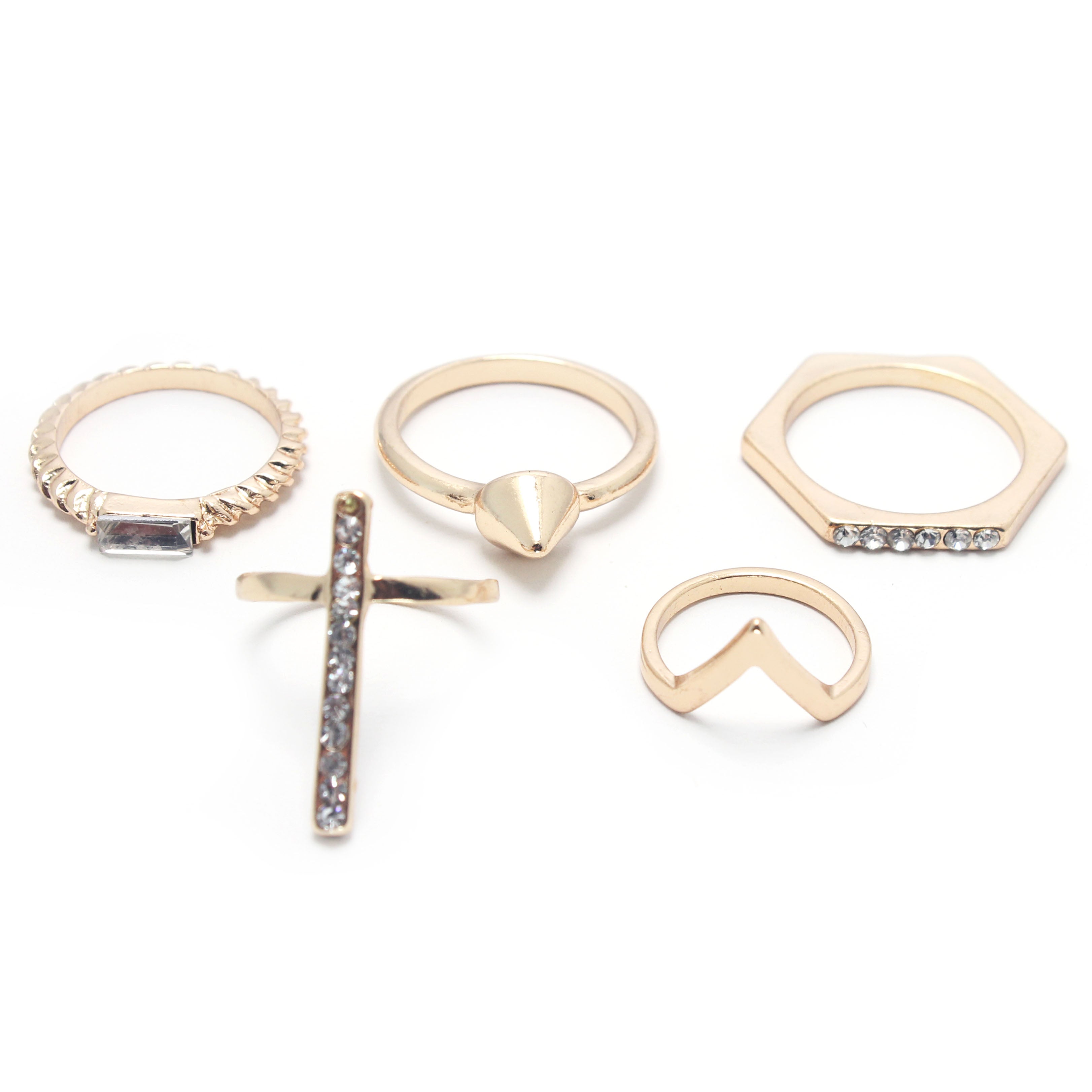 5-Piece Stainless Steel Stackable Rings Set for Women - Size 8 - Trendy Minimalist Jewelry for Everyday Wear, Gift Giving & Special Occasions