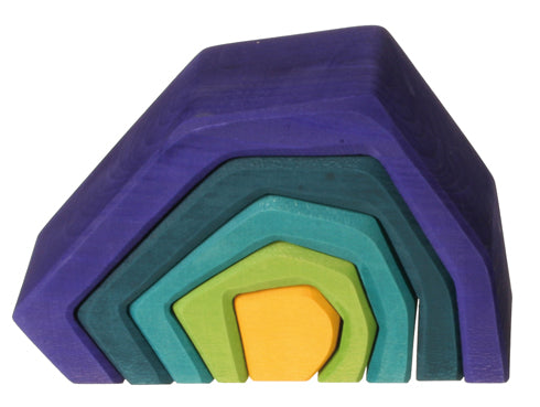 Grimm's Wooden Earth Stacker - Montessori Educational Toy for Kids - Stacking Blocks for Learning & Play - Perfect for Home, Classroom & Daycare