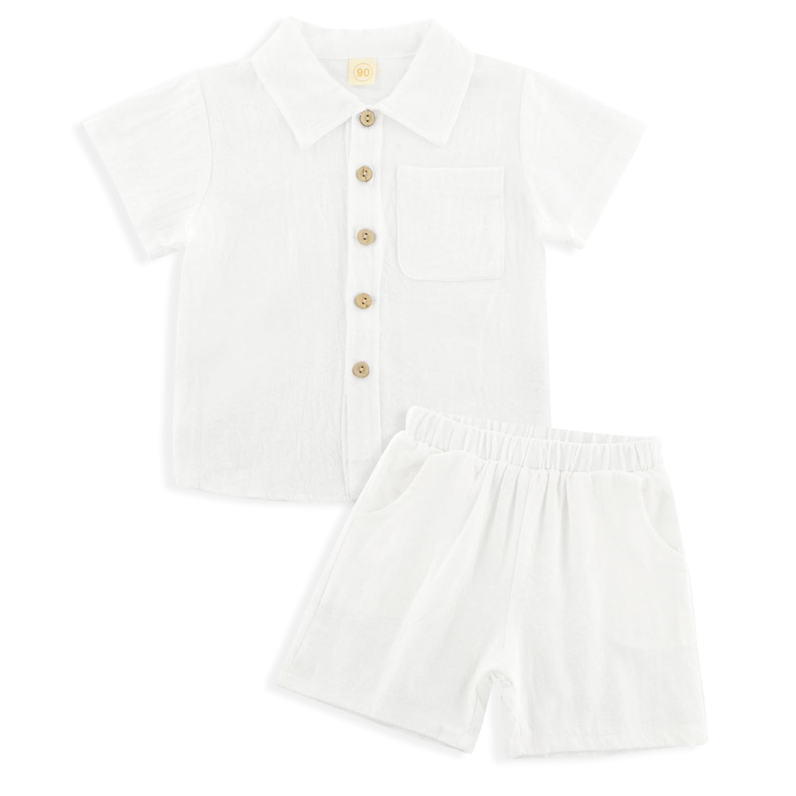 Breathable Linen Baby Clothes Set - Soft Cotton Linen Top & Shorts for Girls & Boys | Perfect for Summer Vacation, Beach Trips & Outdoor Hiking Adventures