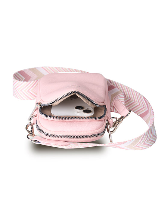 Tosca TH054 Mini Utility Phone Bag Pink - Compact Crossbody Pouch for Women, Perfect for Travel, Shopping & Everyday Use