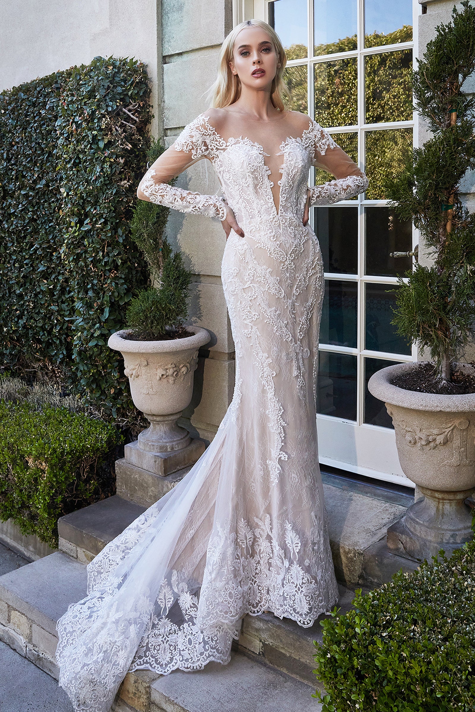 Bohemian Lace Mermaid Gown A1022 by Andrea & Leo - Elegant Beach Wedding Dress for Brides, Evening Gowns & Special Occasions