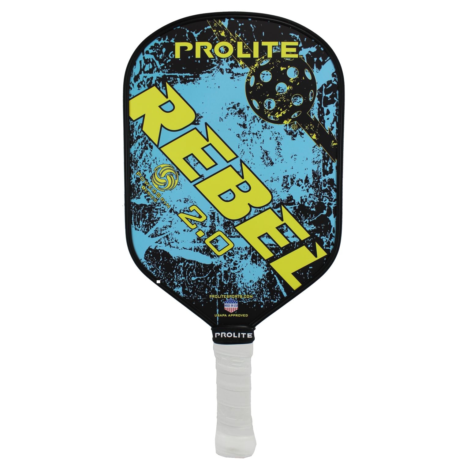 Prolite Rebel Powerspin 2.0 Pickleball Paddle - Premium Carbon Fiber Surface for Spin & Control - Perfect for Tournament Play & Recreational Games