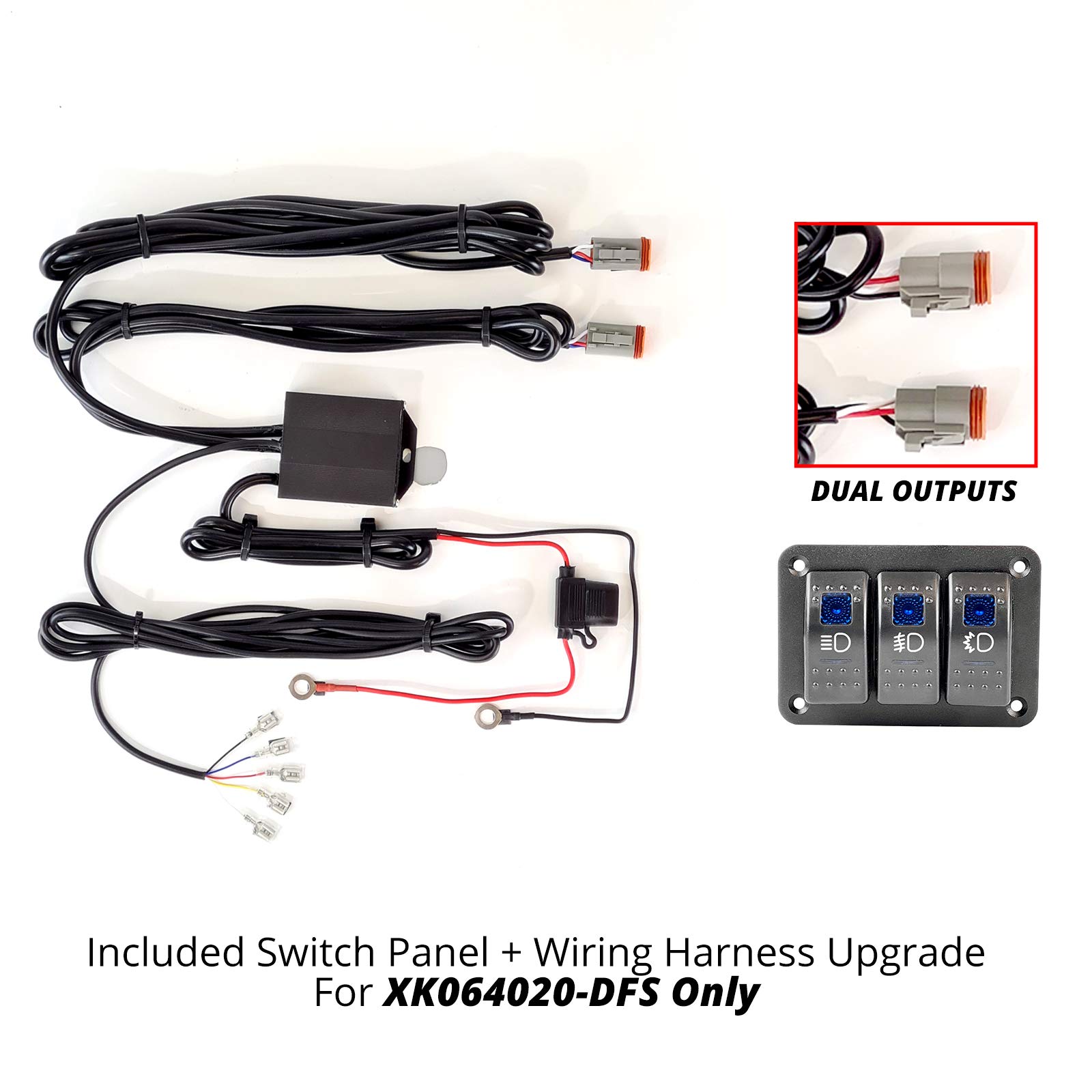 XKGLOW 20-Inch 2nd Generation Razor Light - High Beam, Driving, Fog & Strobe Combo with Wire & Switch - Perfect for Off-Road, Trucks & Emergency Vehicles