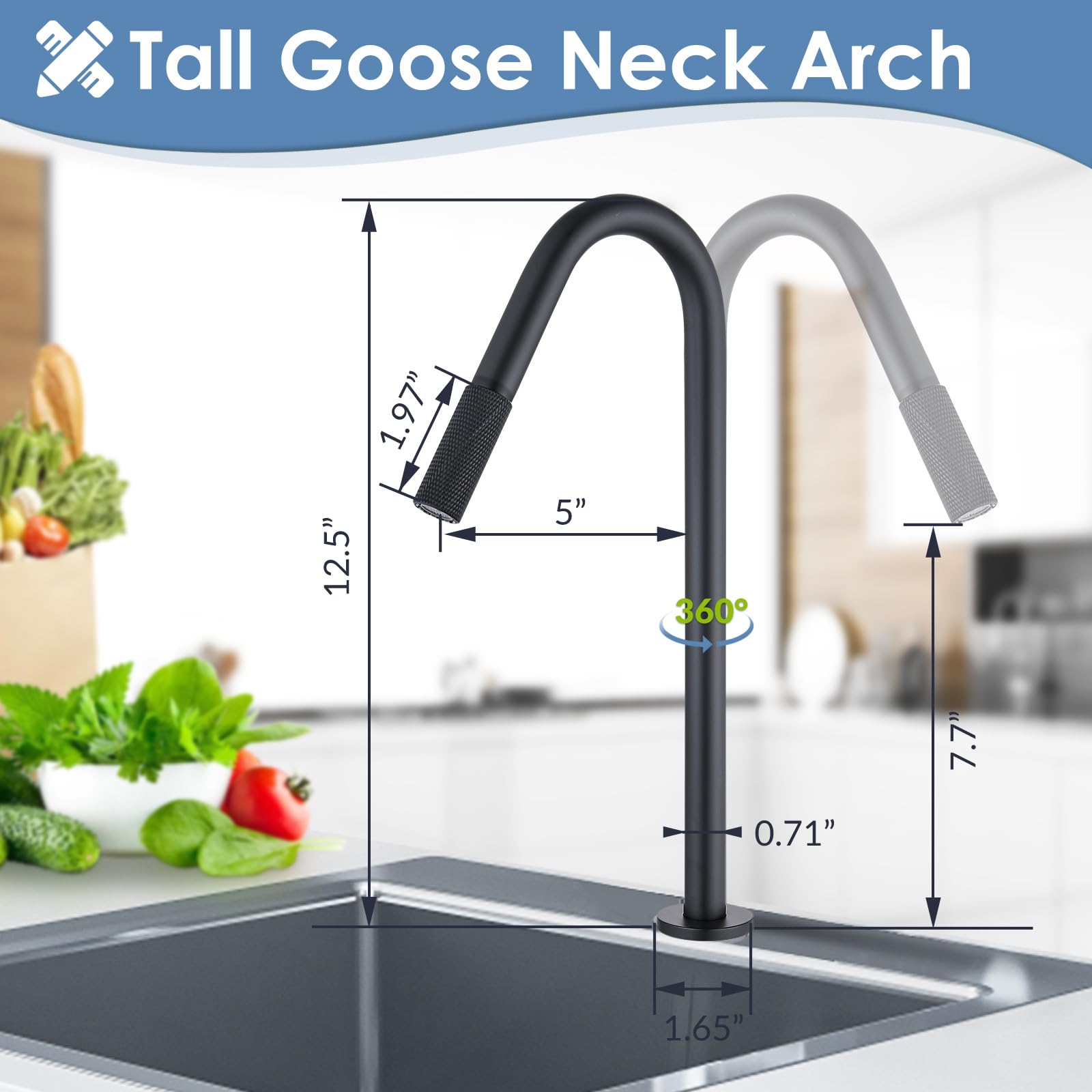 Premium Matte Black RO Drinking Water Faucet for Kitchen Sink - Stainless Steel Reverse Osmosis Water Filter Tap | Pure Filtered Water for Cooking, Drinking & Coffee Making