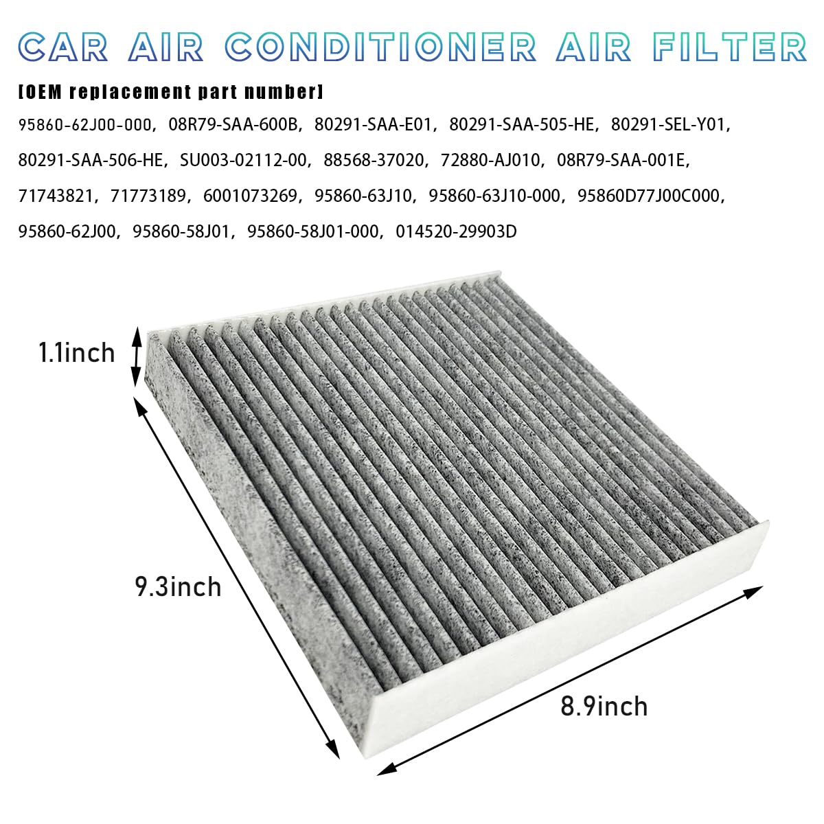 Augeny Car Fresh Breeze Air Filter Replacement - Activated Carbon Cabin Air Filter Compatible with 80292-SDG-W01 | Premium Auto Air Filter for Passenger Vehicles | Improves Air Quality & Reduces Allergens | Perfect for Daily Commutes & Road Trips