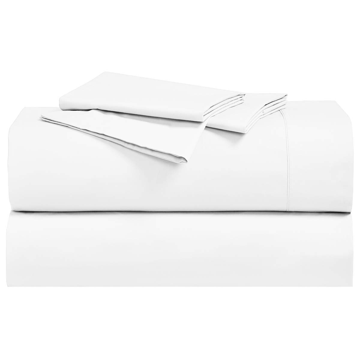 100% Cotton Percale Sheets Set - Queen Size, 15