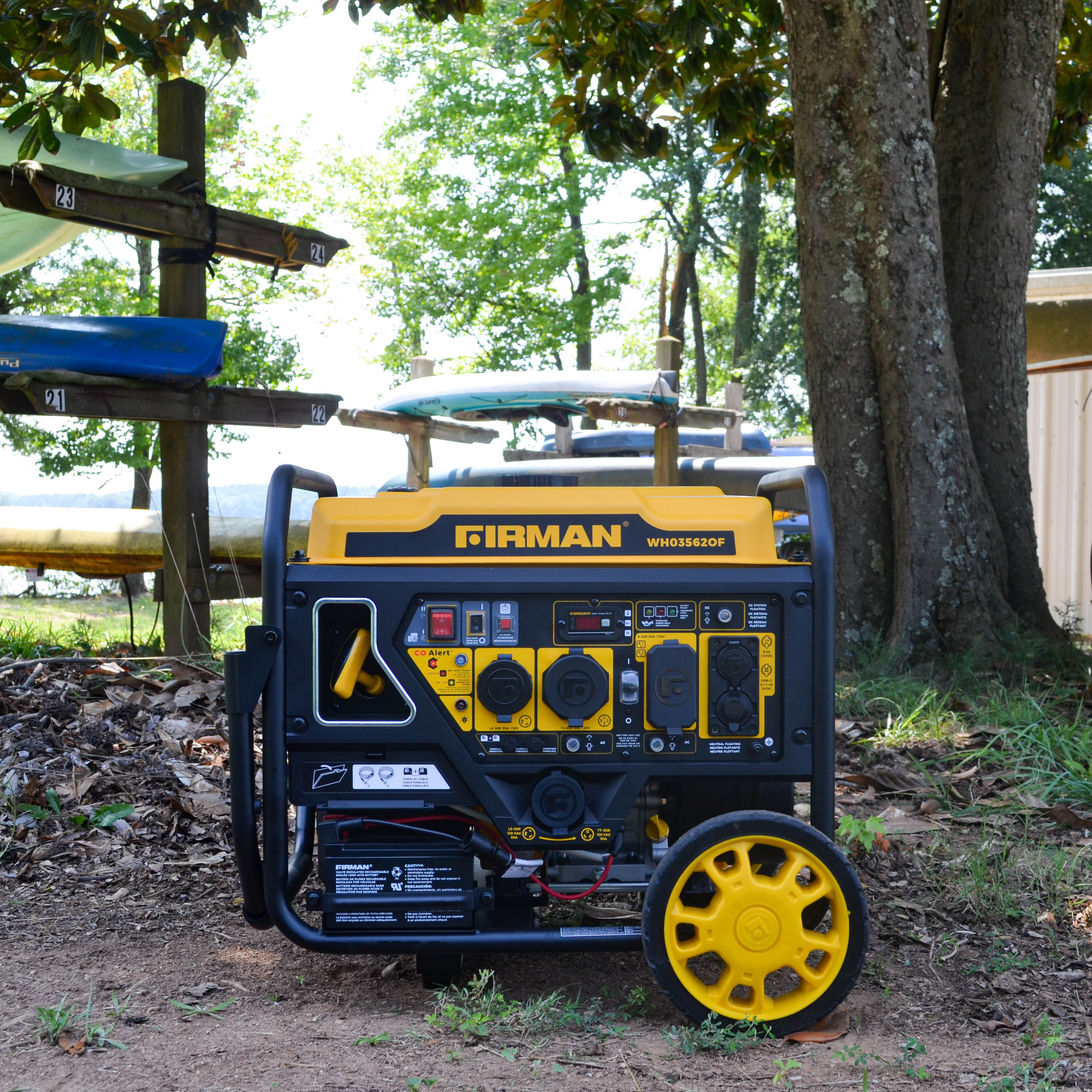 Dual Fuel Open Frame Inverter Generator 4400W with Electric Start & CO Alert - Portable Power for Camping, RV Trips, and Emergency Backup