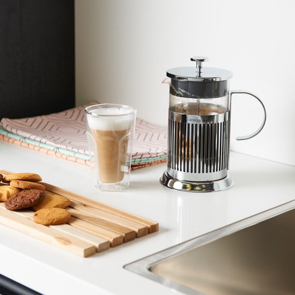 Stainless Steel Coffee Maker - 800ml Chrome Silver Drip Coffee Machine for Home & Office | Perfect for Morning Brew, Office Break, and Camping Trips