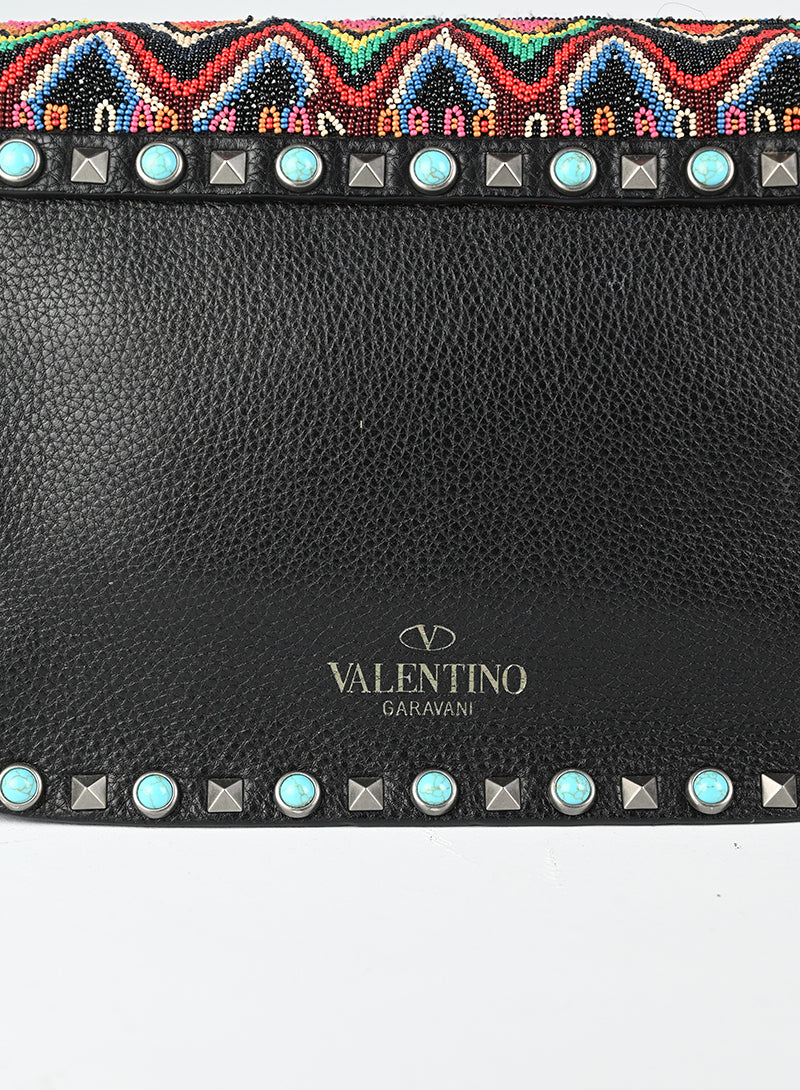 Valentino Rockstud Beaded Guitar Bag - Luxury Crossbody Purse for Women | Perfect for Parties, Dates & Evening Events