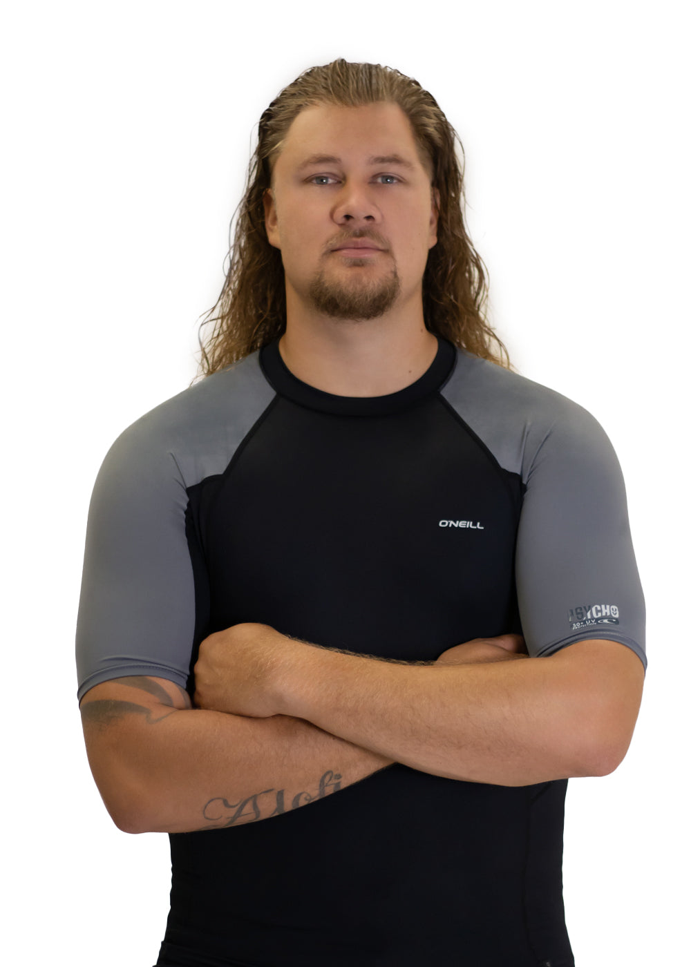 O'Neill Men's Psycho UV Short Sleeve Rash Guard Shirt - UPF 50+ Sun Protection for Surfing, Swimming & Outdoor Activities