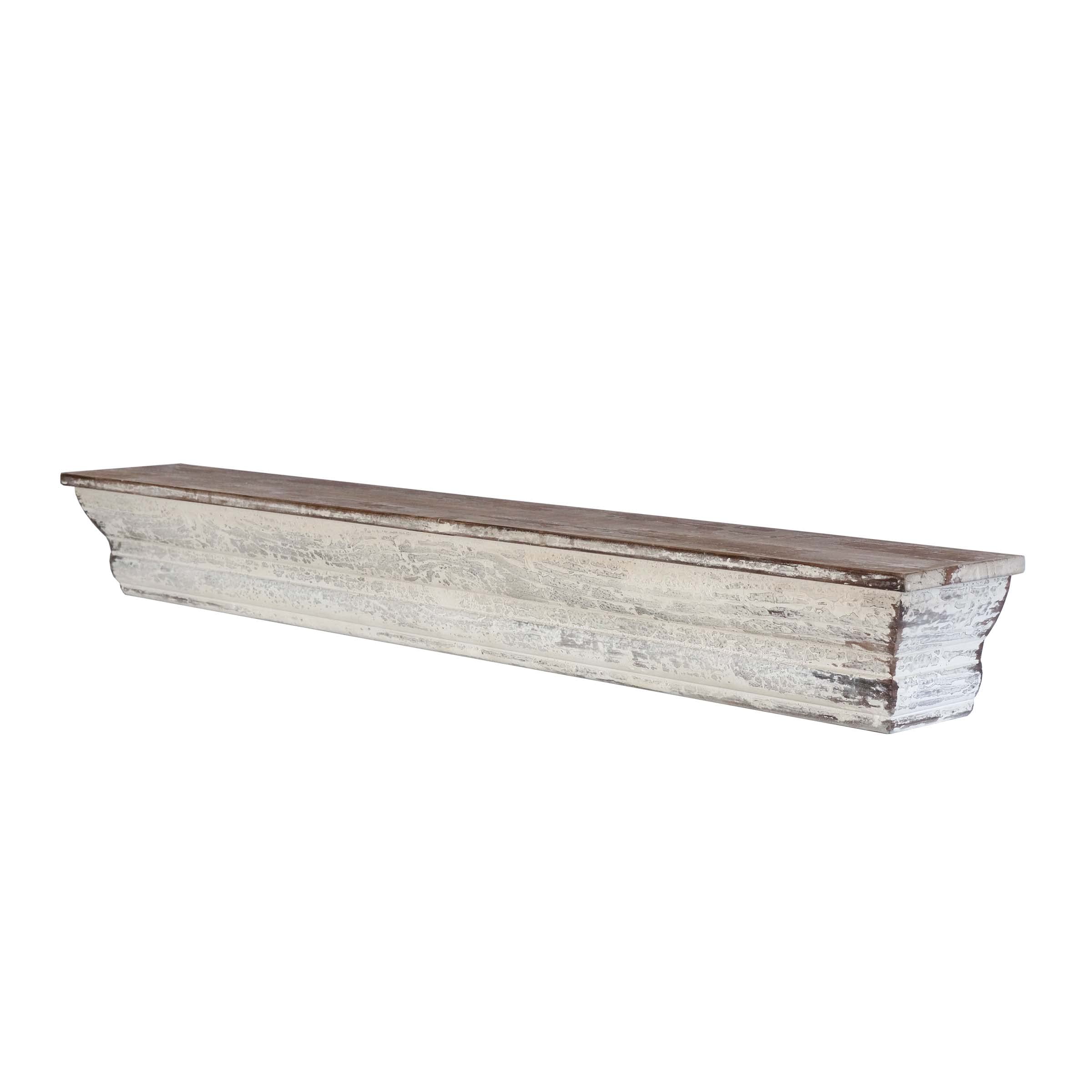 Distressed Ledge Shelf Large - Rustic Wall Shelves Organizer for Home Decor | Perfect for Bedroom, Hallway, Stairway, Entryway, Kitchen & Bathroom Storage