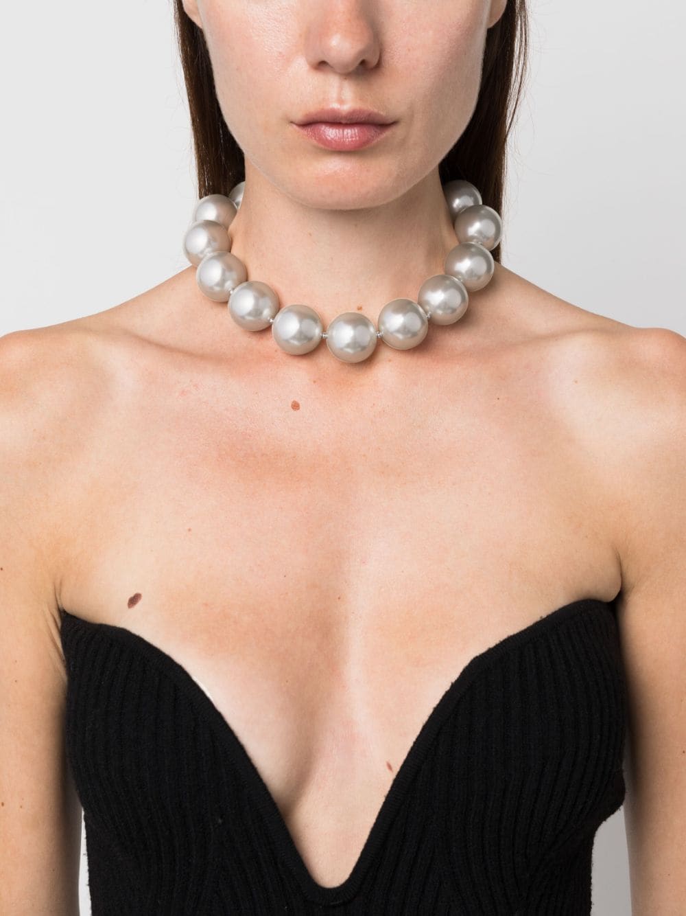 Alessandra Rich Bijoux White Jewelry - Elegant Crystal Necklace for Women, Perfect for Parties, Weddings & Special Occasions