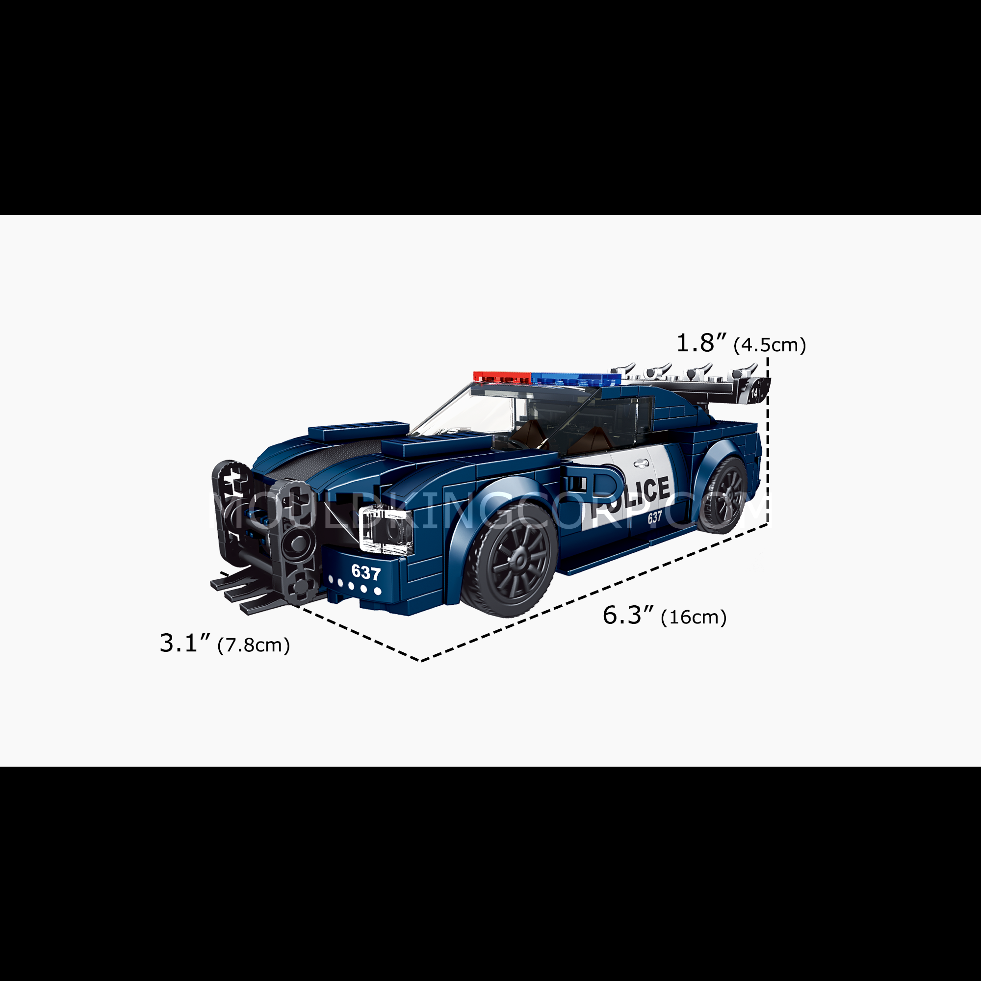 Mould King 27002 The Barricade Police Mini Sports Car Building Set - 356 PCS STEM Toy for Kids & Adults | Perfect for Creative Play, Gift Giving & Collector Display