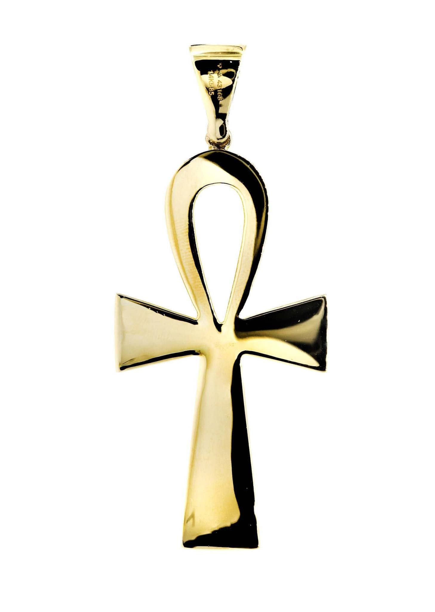 1.31 Carat Diamond Ankh Pendant Necklace - 9 Grams Solid Gold Egyptian Cross Jewelry for Women - Perfect for Spiritual Gifts, Meditation & Boho Fashion