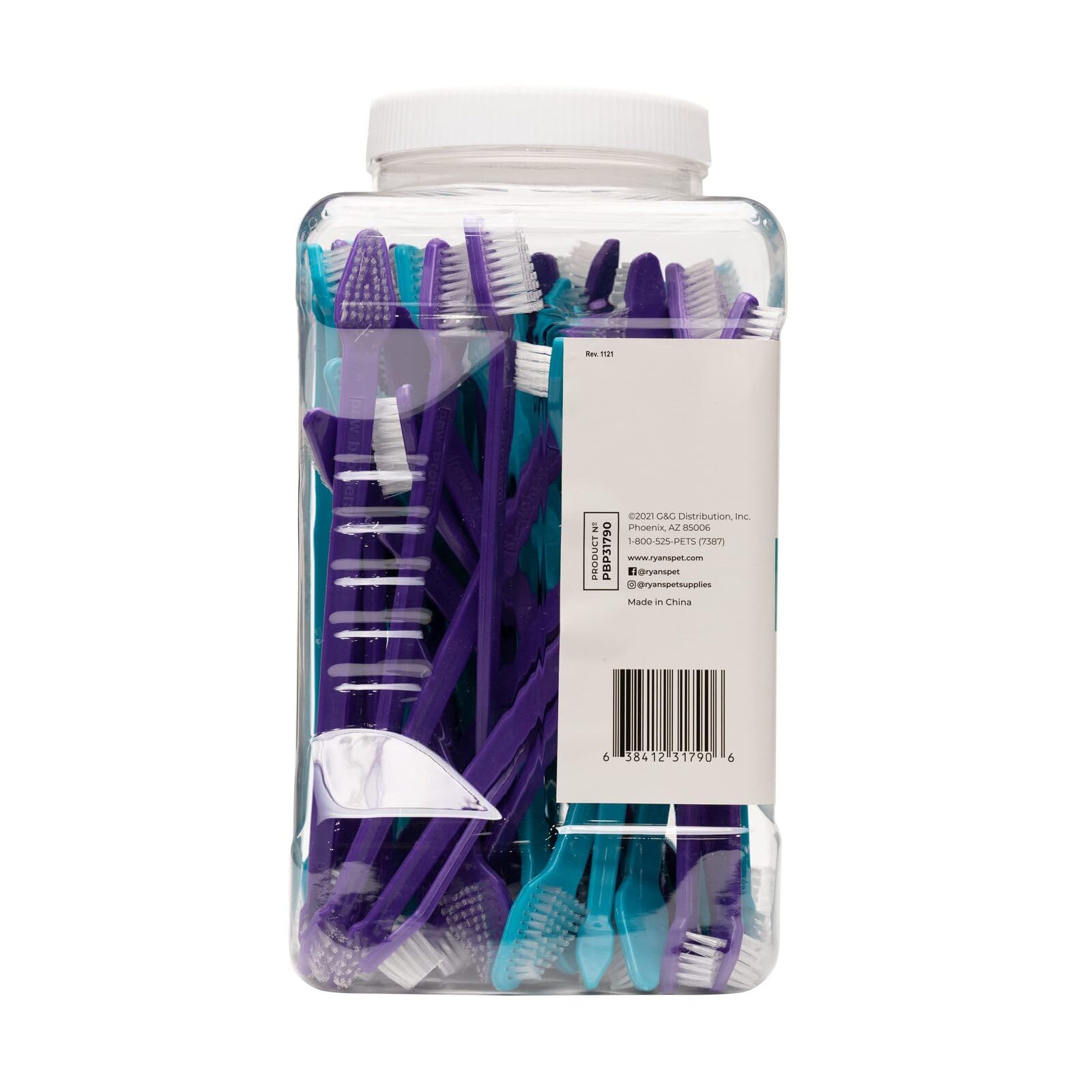Dual-End Dog Toothbrush for Small & Large Dogs - 50 Pack | Pet Dental Care & Teeth Cleaning | Pink & Blue Puppy Essentials | Perfect for Daily Oral Hygiene & Vet Visits