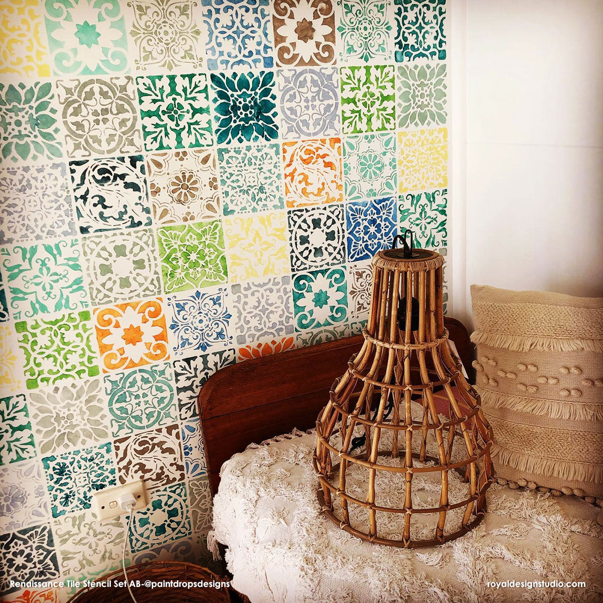 Renaissance Tile Stencils Set A - 12-Piece Reusable Stencil Kit for DIY Home Decor, Wall Painting & Floor Design | Perfect for Mosaic Patterns, Bathroom Renovation & Craft Projects