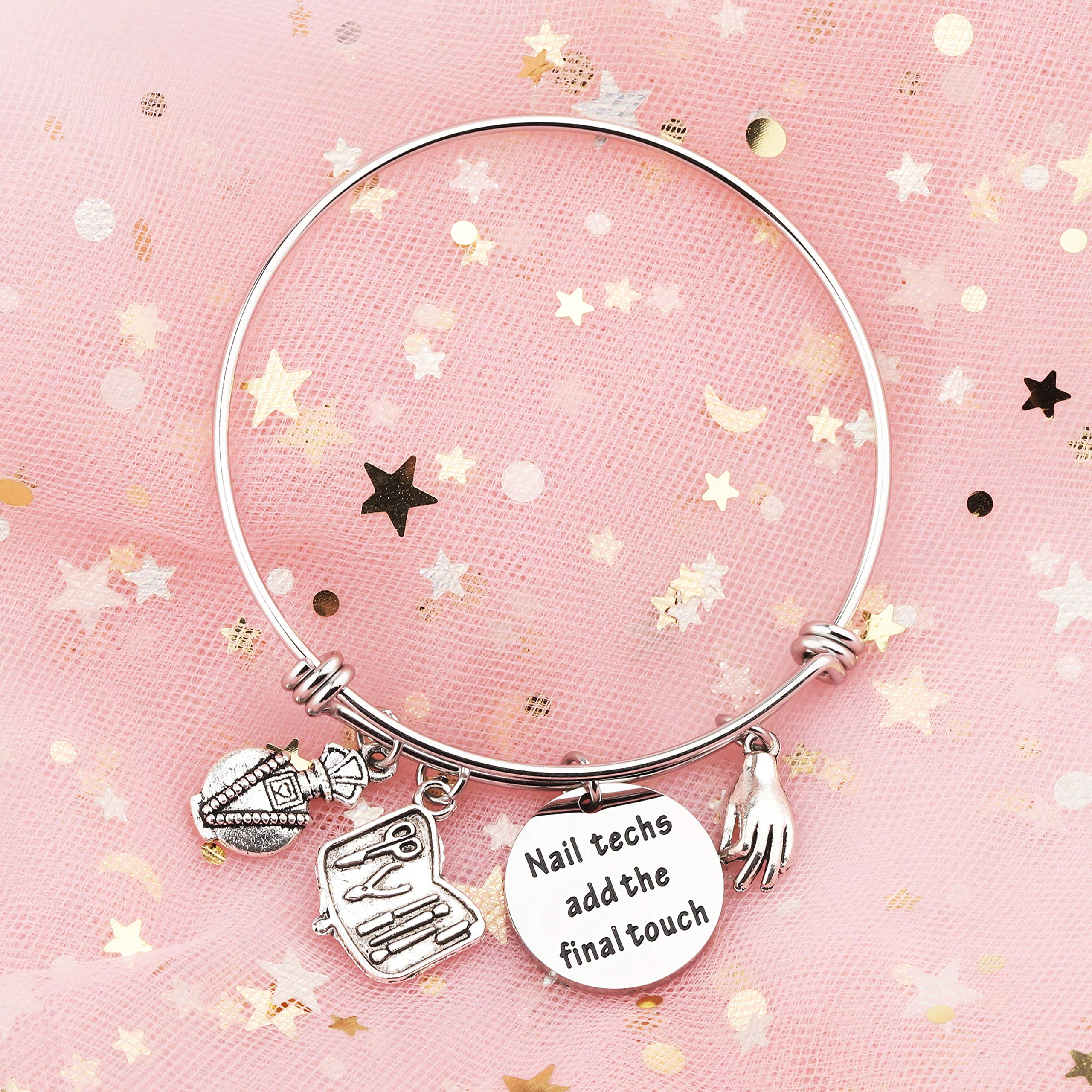Professional Manicurist Bangle Bracelet for Nail Technicians - Stylish Jewelry Gift for Nail Artists & Beauticians - Perfect for Nail Graduation, Salon Work & Special Occasions