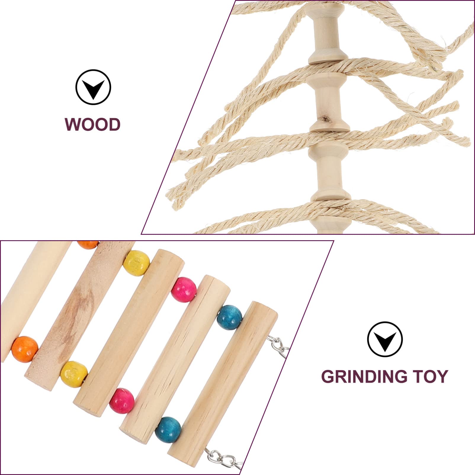 Balacoo 15pcs Bird Toy Set - Hanging Toys, Climbing Ladder, Chewing & Teething Toys, Hammock Swing for Parrots & Small Birds | Durable Wooden & Rope Pet Toys for Playtime & Cage Enrichment