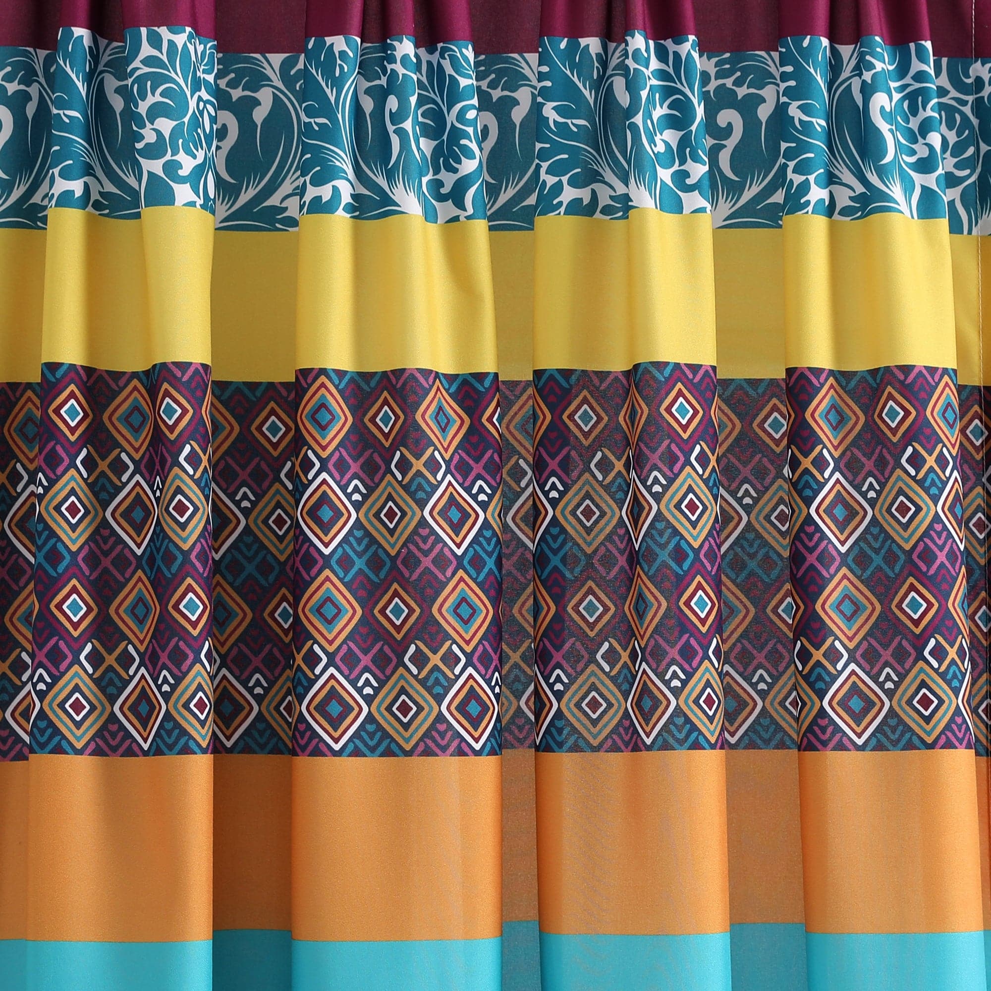 Boho Stripe Window Curtain Panel Set - Light Filtering Room Darkening Drapes for Living Room, Bedroom & Nursery - 2 Panels 84 Inches Long