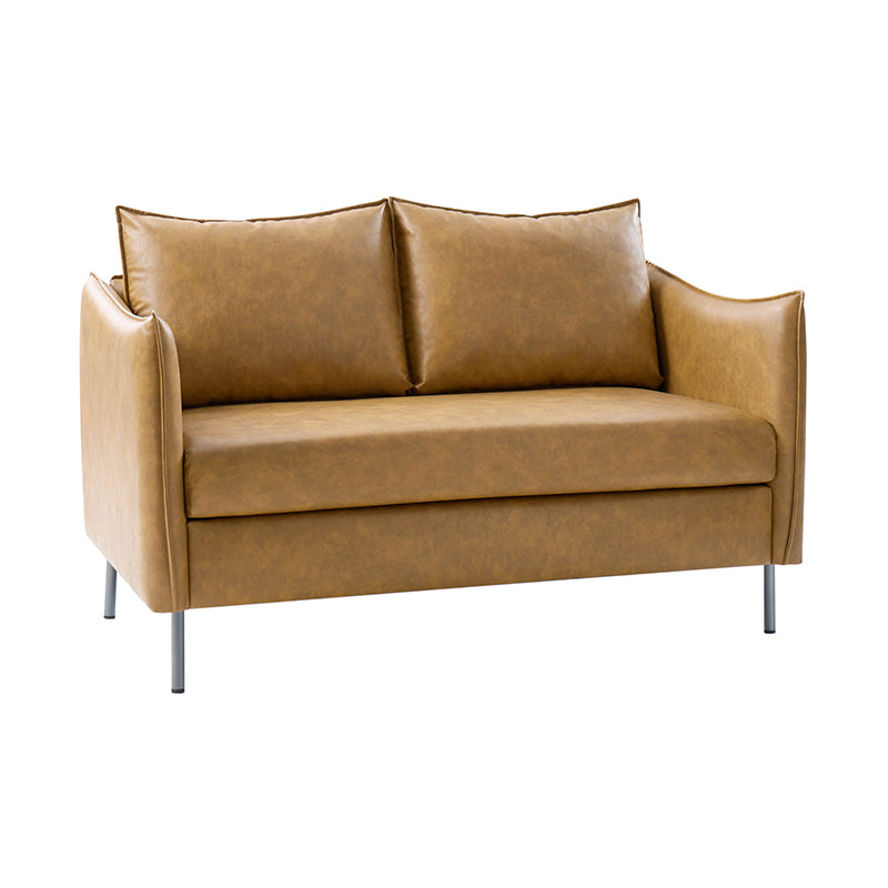 Modern Industrial Loveseat with PU Leather - Stylish Small Sofa for Living Room, Office or Lounge - Comfortable Two-Seater Couch for Home Decor