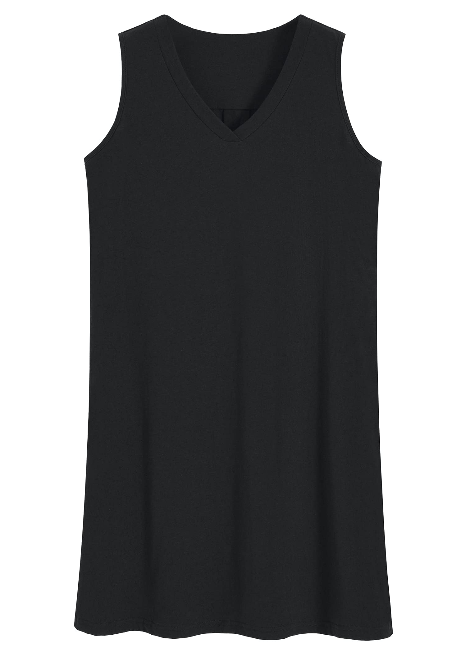 Women's Soft Cotton Sleeveless Nightgown with Pockets - Comfortable Sleepwear for Summer Nights, Lounge Wear at Home, and Travel PJs