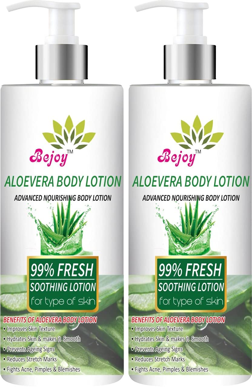 Bejoy Aloe Vera Multi-Vitamin Body Lotion - Lightweight, Fast Absorbing Moisturizer for Normal to Oily Skin - Paraben Free, Silicone Free, No Artificial Colors or Fragrances - 13.5 fl oz - Perfect for Daily Hydration & After Sun Care