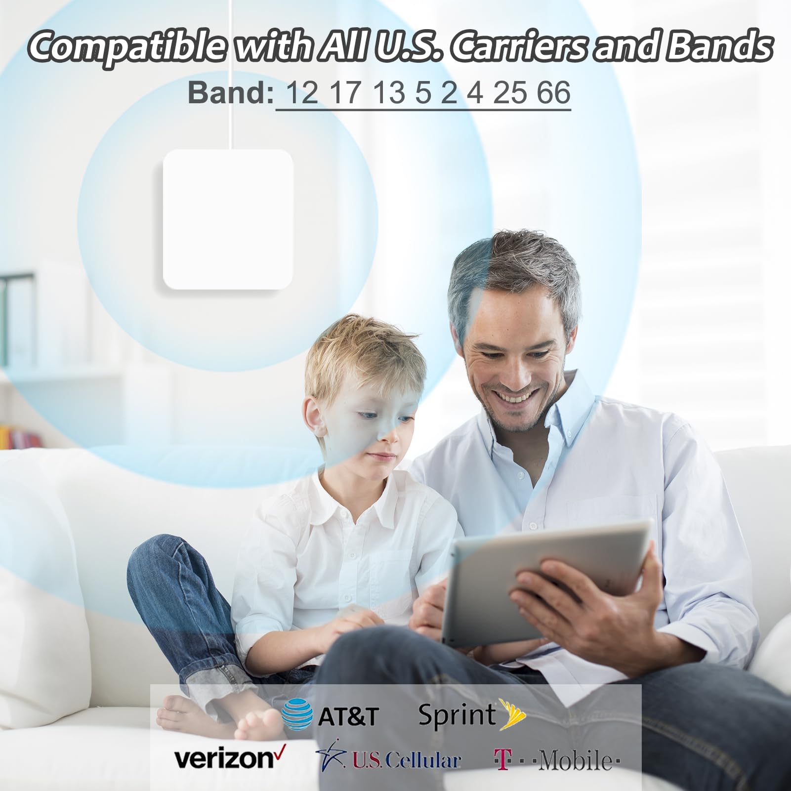Best Cell Phone Signal Booster for Home & Office - 6000 Sq.Ft Coverage with 2 Antennas | Supports Band 66/2/4/5/12/17/13/25 | FCC Approved 4G/5G LTE Booster for All US Carriers | Perfect for Basements, Rural Areas & Multi-Story Buildings