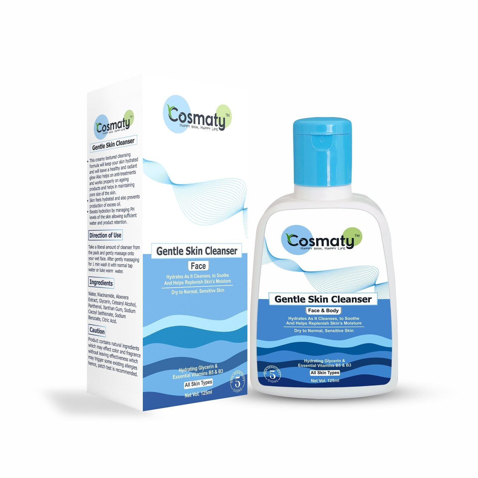 Gentle Hydrating Face Wash for Dry to Normal & Sensitive Skin - Niacinamide & Vitamin B5 Skin Cleanser (125ml) | Daily Moisturizing Facial Cleanser for Men & Women | Perfect for Morning & Night Skincare Routine