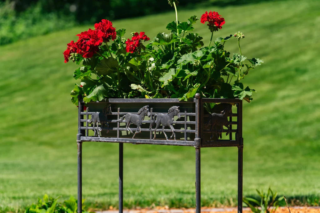 Outdoor Horse Flower Box Stand - Rustic Wooden Planter Holder for Garden, Patio, and Home Decor | Perfect for Flowers, Herbs, and Succulents
