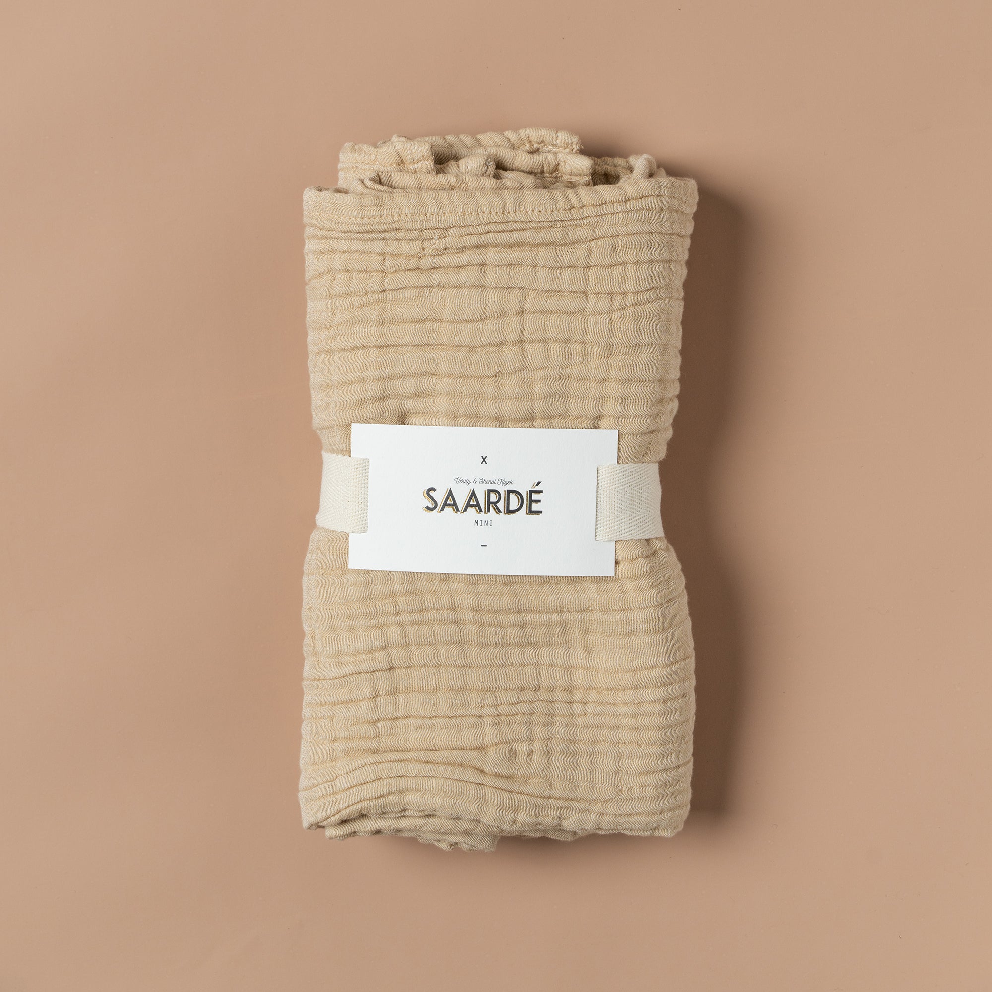 Enes Crinkle Baby Blanket - Soft Sensory Blanket for Infants & Toddlers, Sand & Clay Color, Perfect for Playtime, Tummy Time & Nursery Decor