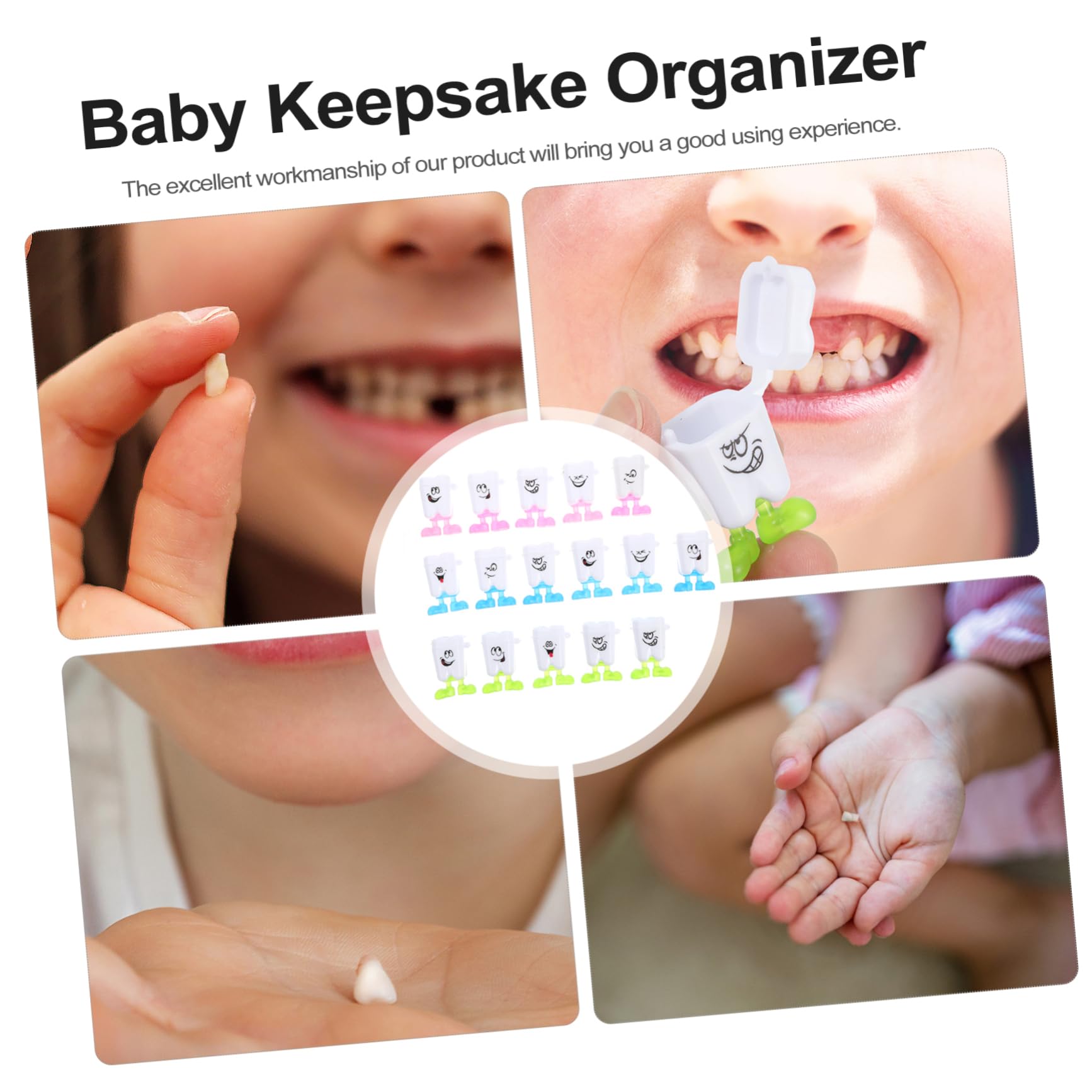 BIUDECO 4-Pack Baby Tooth Keepsake Box Set - First Tooth Organizer Storage Case for Newborns & Kids, Stylish Plastic Design (50pcs x 4) - Perfect for Preserving Milestones, Baby Showers & Memory Gifts